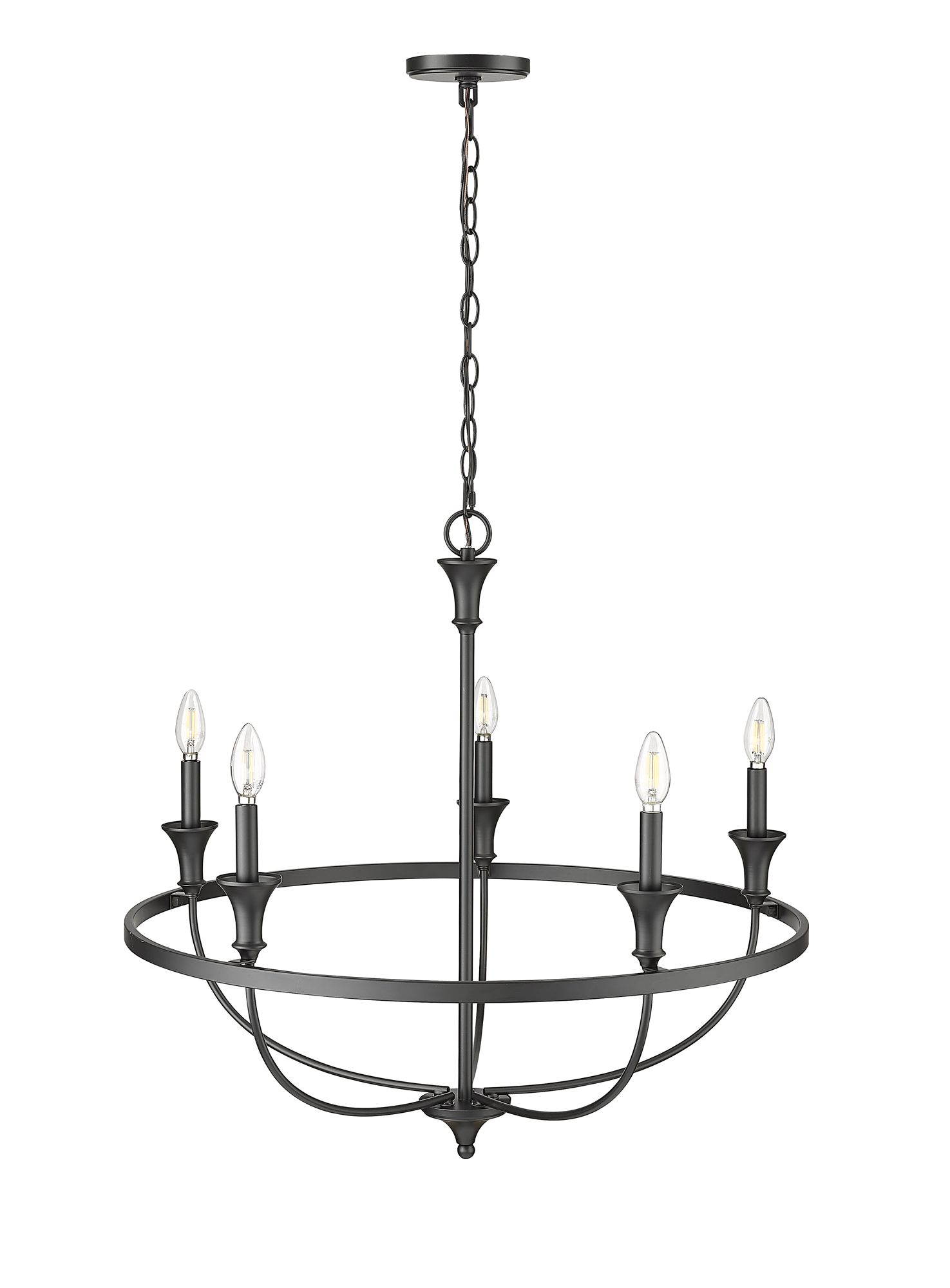 Image 5 Millennium Emery 5-Light 29.1" Matte Black Chandelier more views