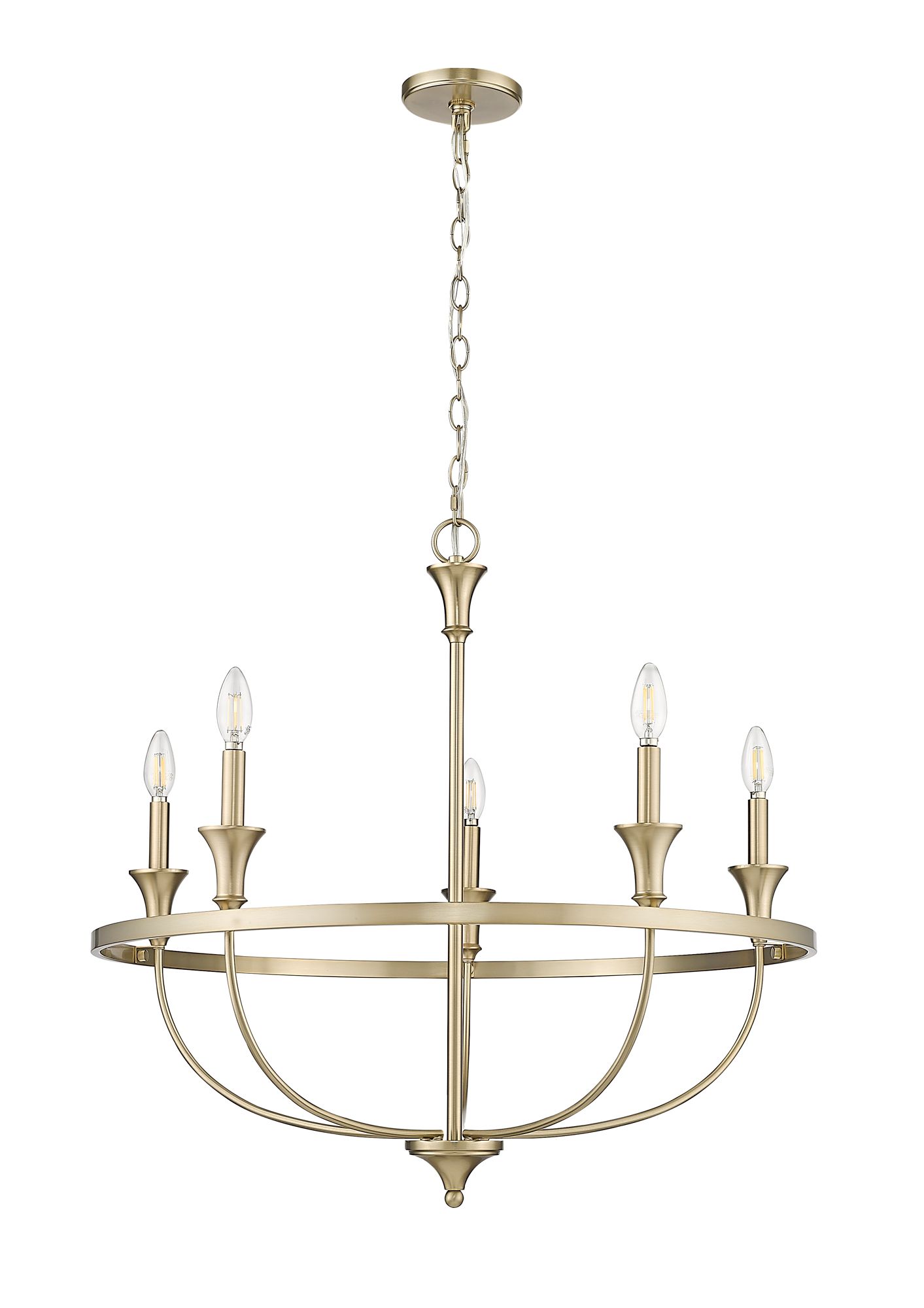 Image 2 Millennium Emery 5-Light 29.1" Modern Gold Chandelier more views