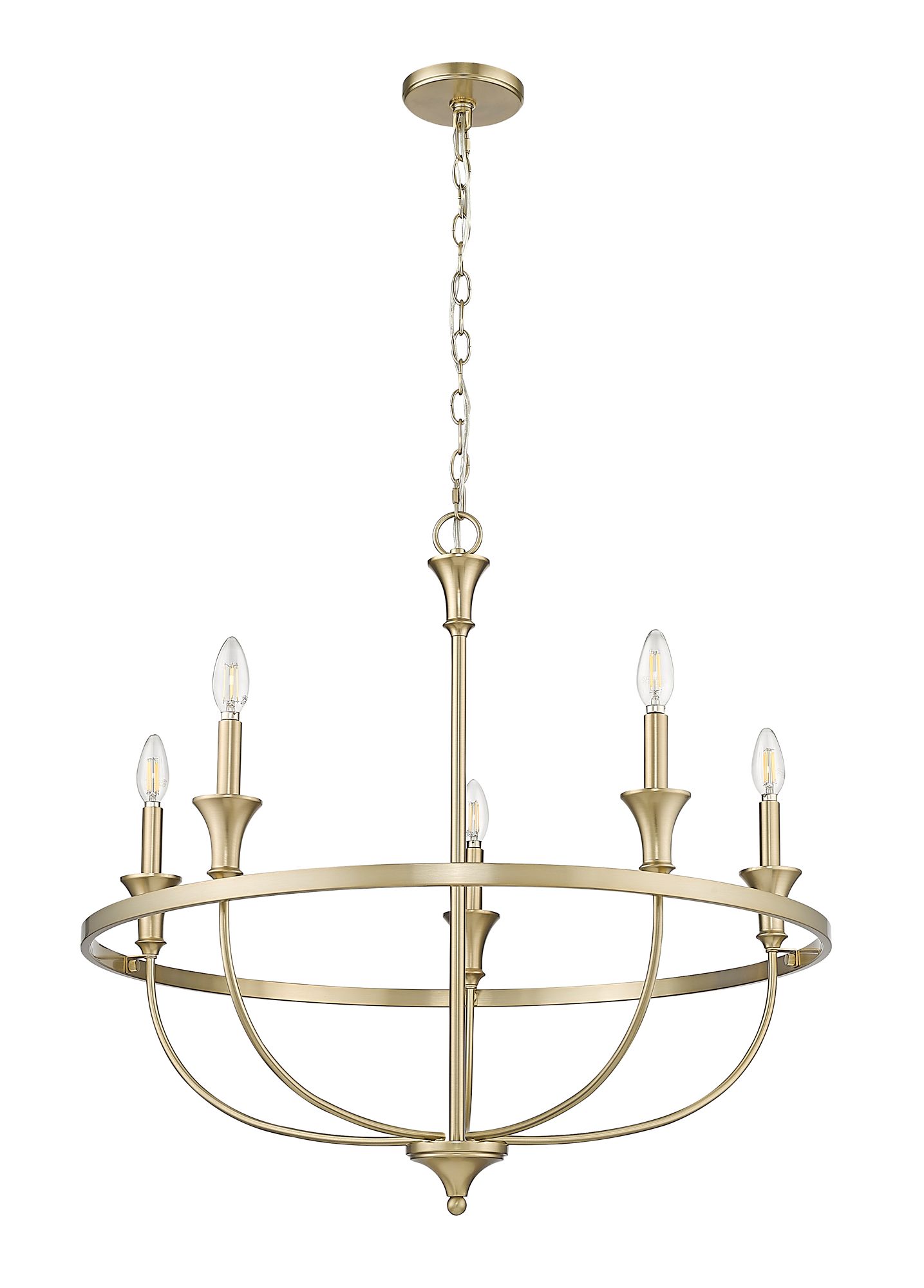 Image 3 Millennium Emery 5-Light 29.1" Modern Gold Chandelier more views