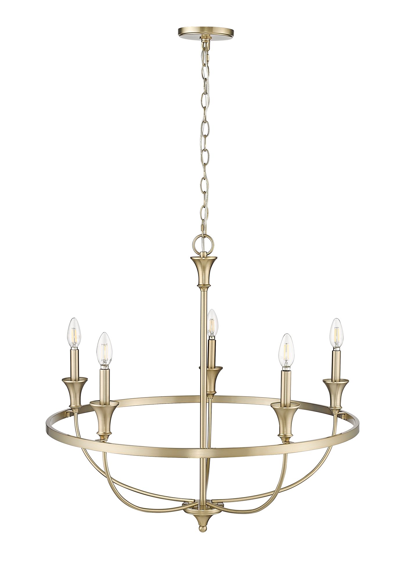 Image 4 Millennium Emery 5-Light 29.1" Modern Gold Chandelier more views