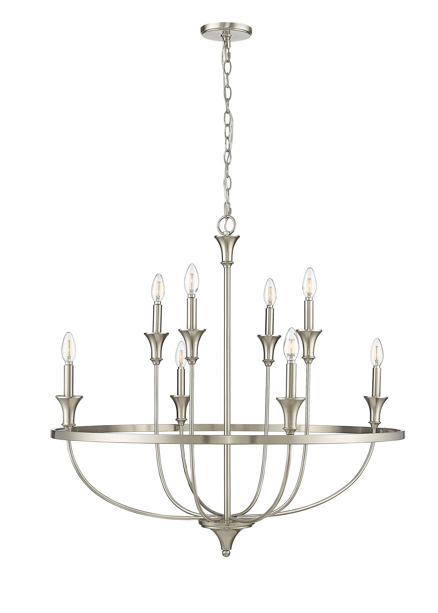 Image 2 Millennium Emery 8-Light 33.5" Brushed Nickel Chandelier more views