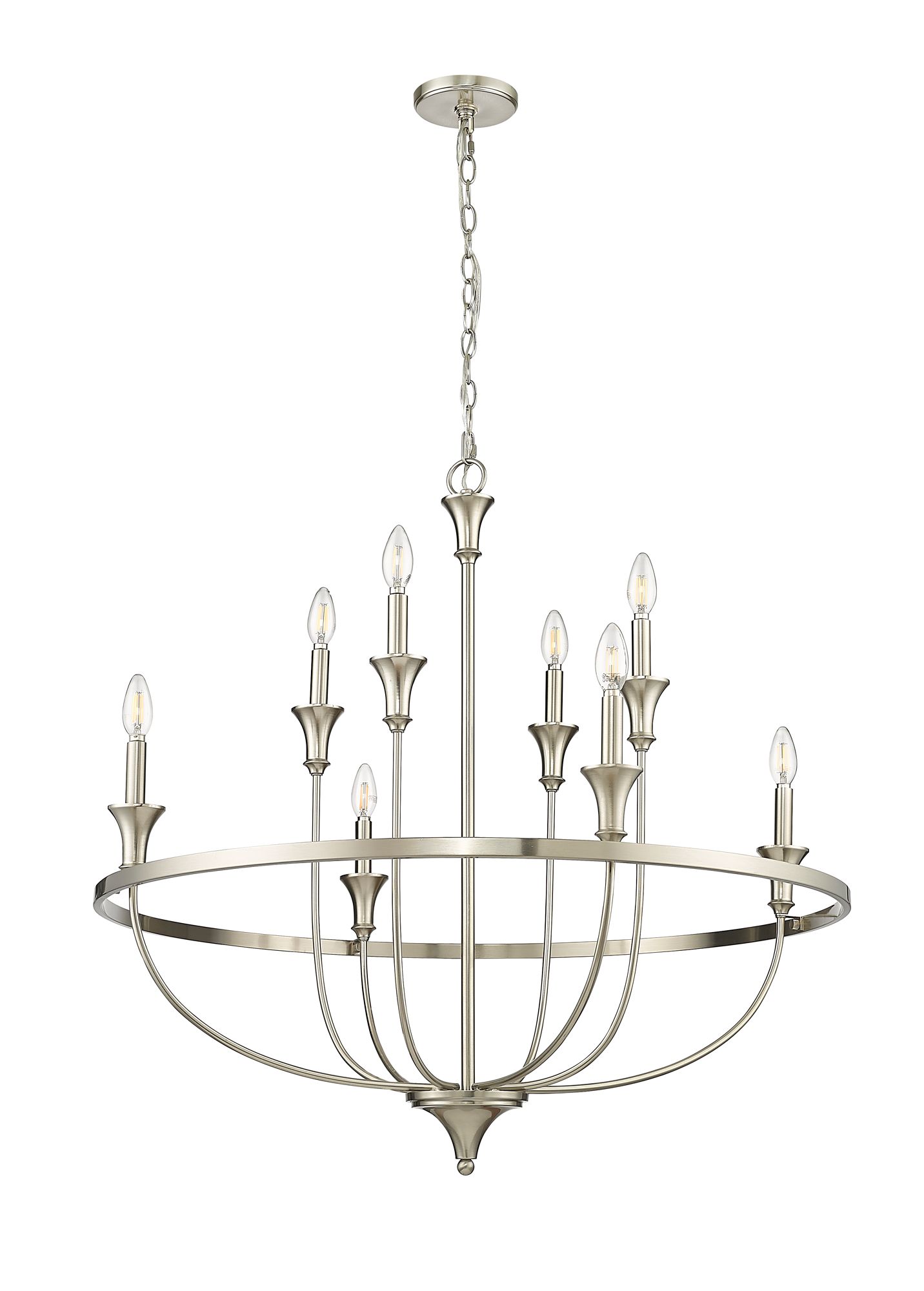 Image 3 Millennium Emery 8-Light 33.5" Brushed Nickel Chandelier more views