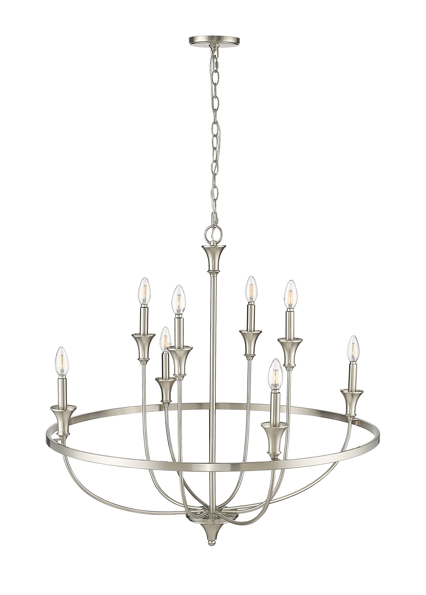 Image 4 Millennium Emery 8-Light 33.5" Brushed Nickel Chandelier more views
