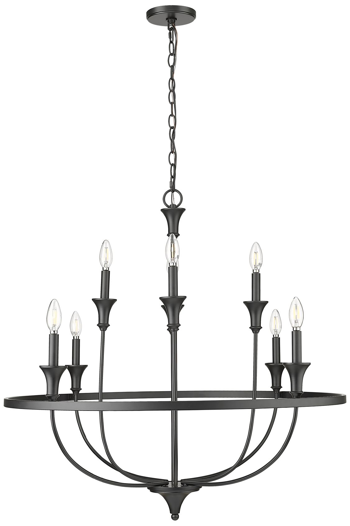 Millennium Emery 8-Light 33.5" Matte Black Chandelier