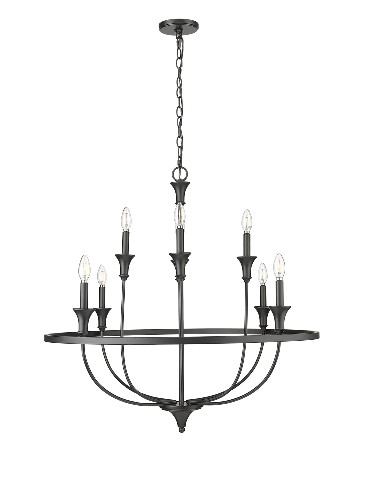 Image 2 Millennium Emery 8-Light 33.5" Matte Black Chandelier more views