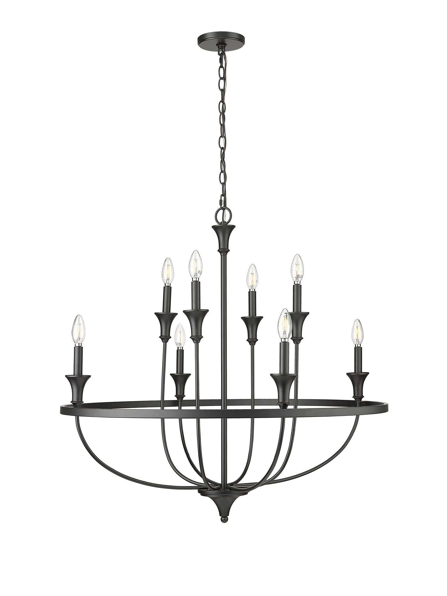 Image 3 Millennium Emery 8-Light 33.5" Matte Black Chandelier more views