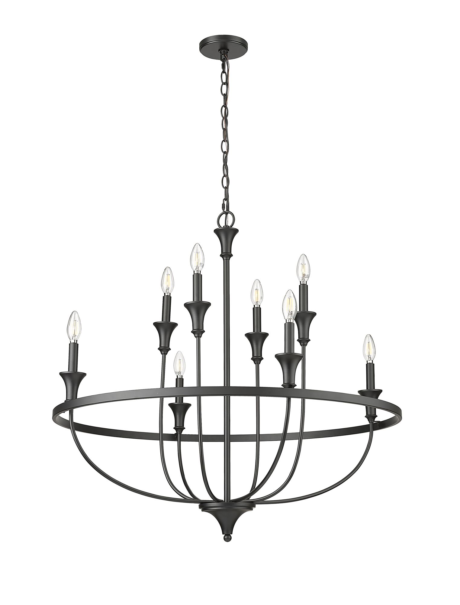 Image 4 Millennium Emery 8-Light 33.5" Matte Black Chandelier more views