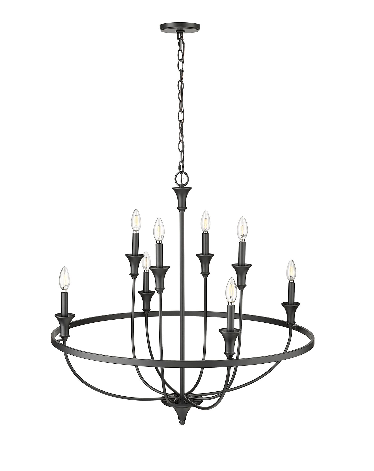 Image 5 Millennium Emery 8-Light 33.5" Matte Black Chandelier more views