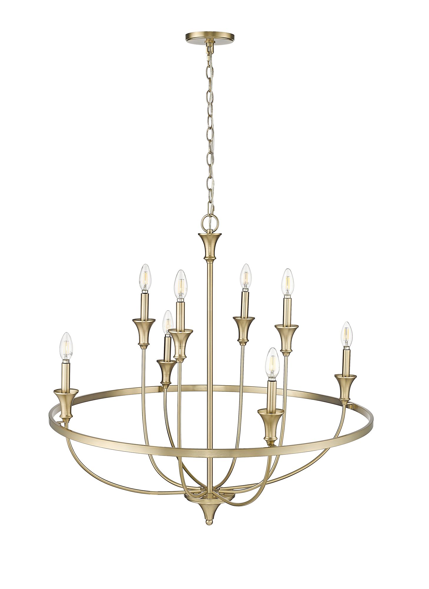 Image 5 Millennium Emery 8-Light Chandelier Ceiling Light in Modern Gold more views