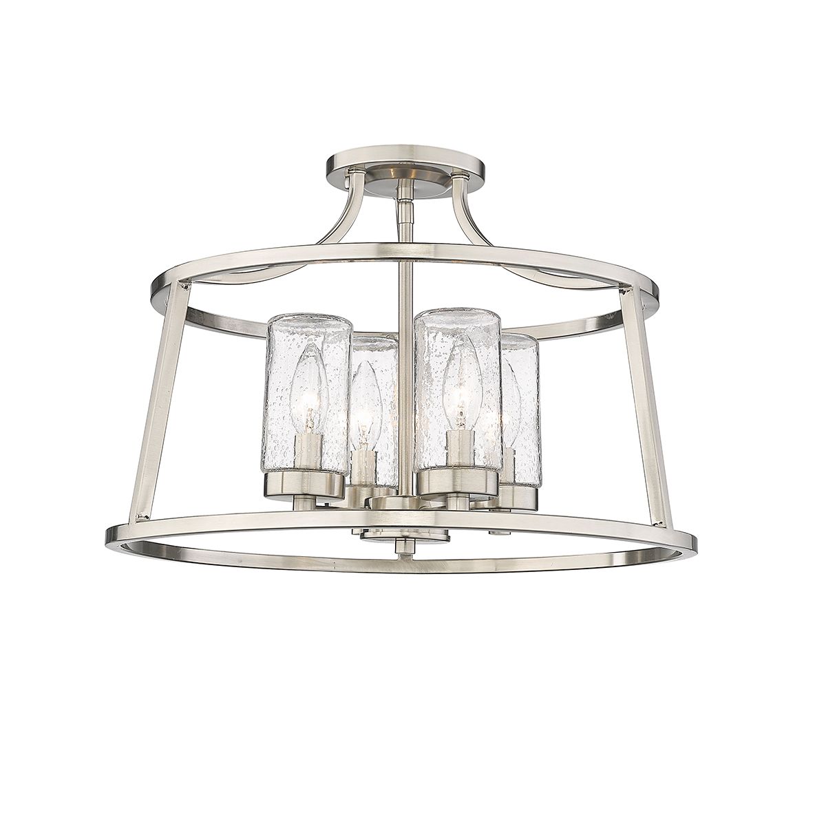 Image 2 Millennium Errol 4-Light 17.99" Brushed Nickel Semi-Flush with Glass S more views