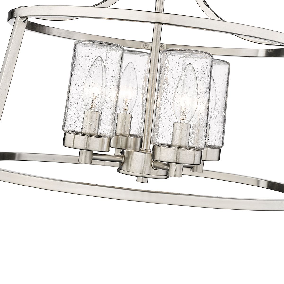Image 4 Millennium Errol 4-Light 17.99" Brushed Nickel Semi-Flush with Glass S more views