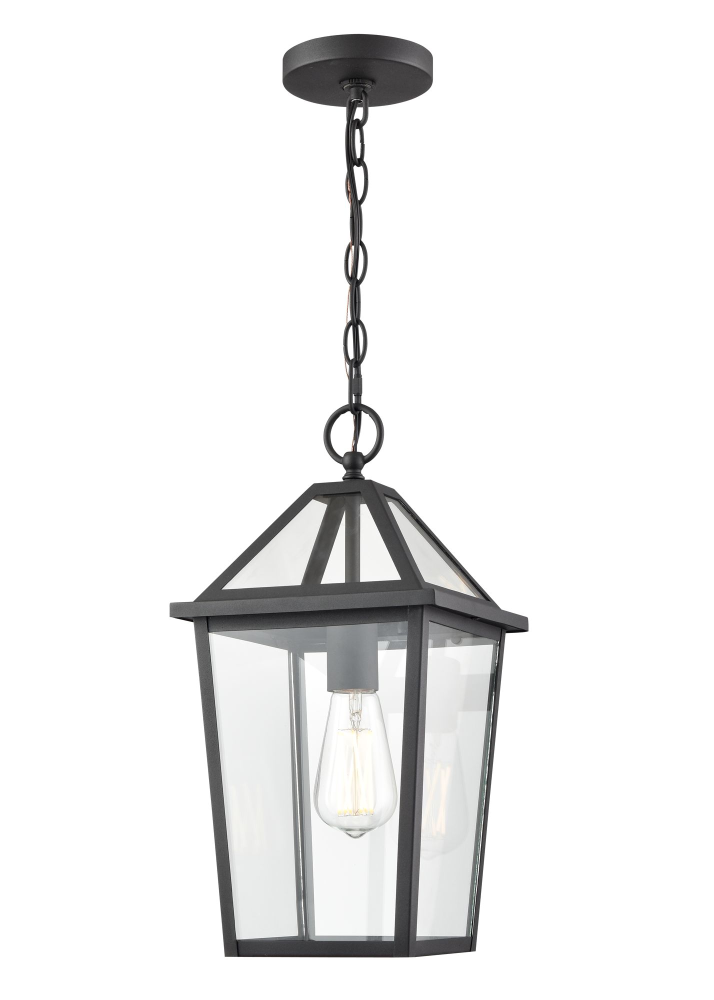 Image 2 Millennium Eston 1-Light 16.38" Textured Black Outdoor Hanging Lantern more views