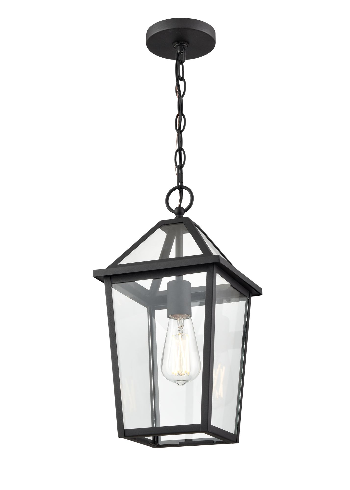 Image 3 Millennium Eston 1-Light 16.38" Textured Black Outdoor Hanging Lantern more views