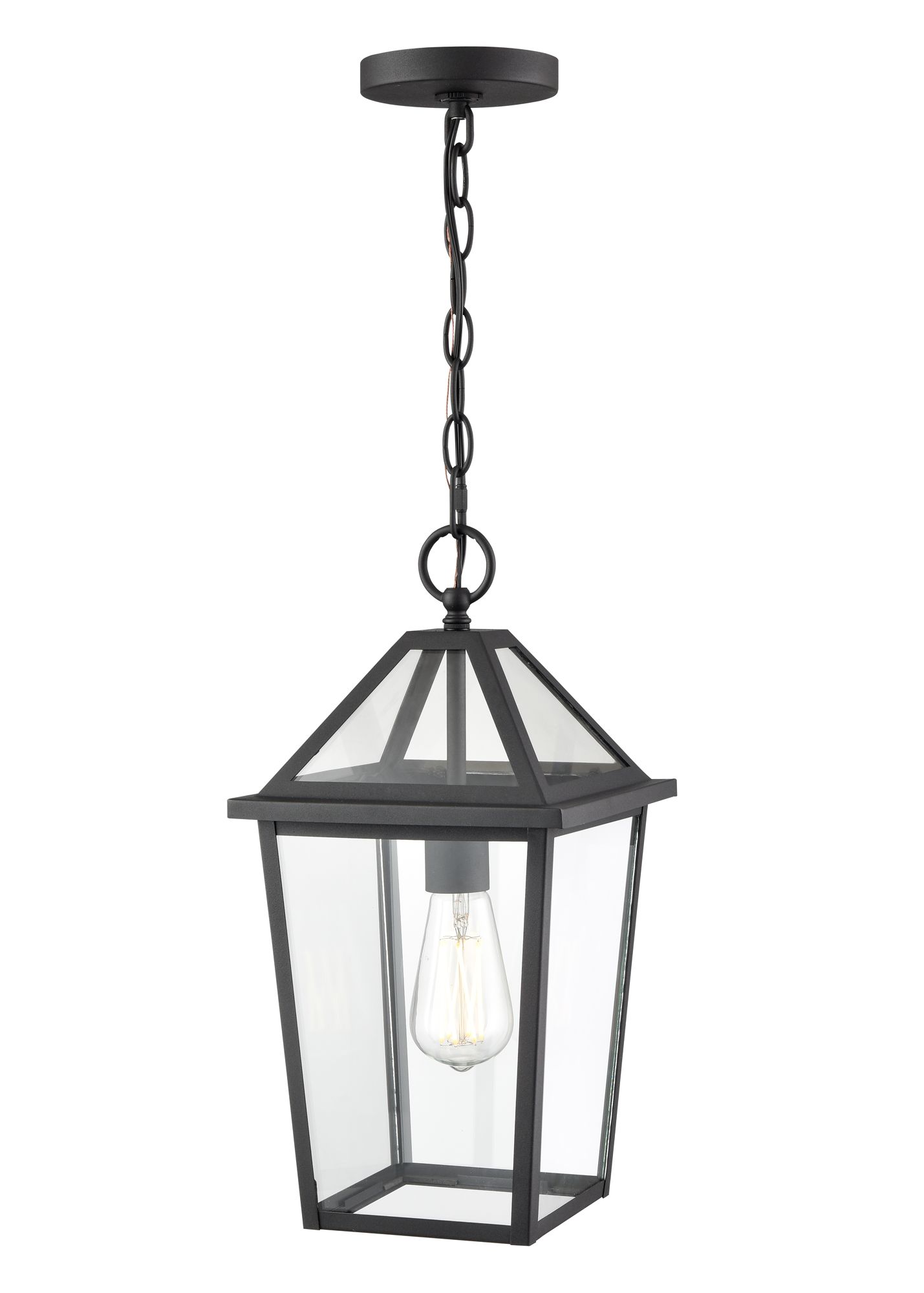 Image 4 Millennium Eston 1-Light 16.38" Textured Black Outdoor Hanging Lantern more views