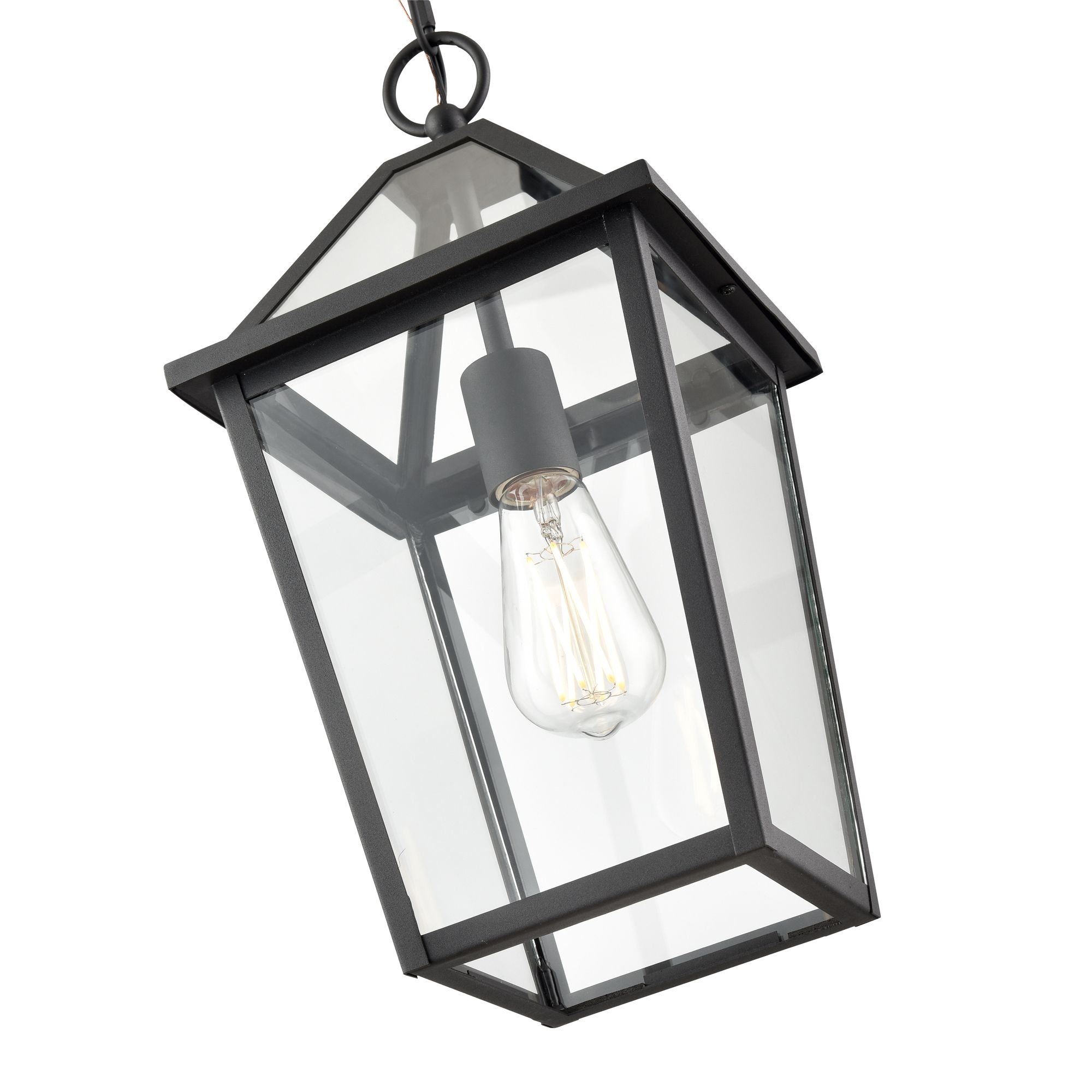 Image 5 Millennium Eston 1-Light 16.38" Textured Black Outdoor Hanging Lantern more views