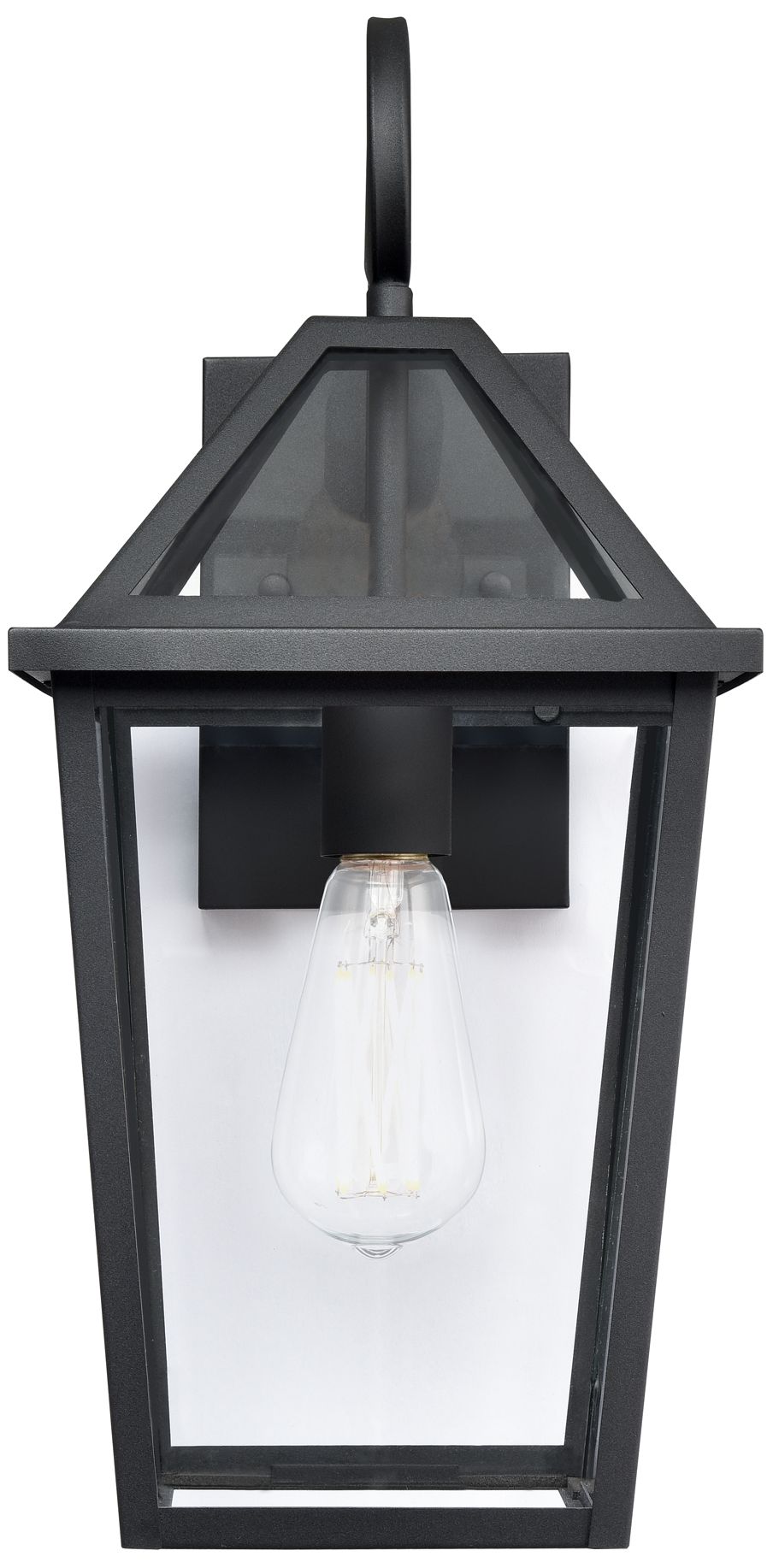 Millennium Eston 1-Lt 17.5" Textured Black Outdoor Wall Sconce with Shade