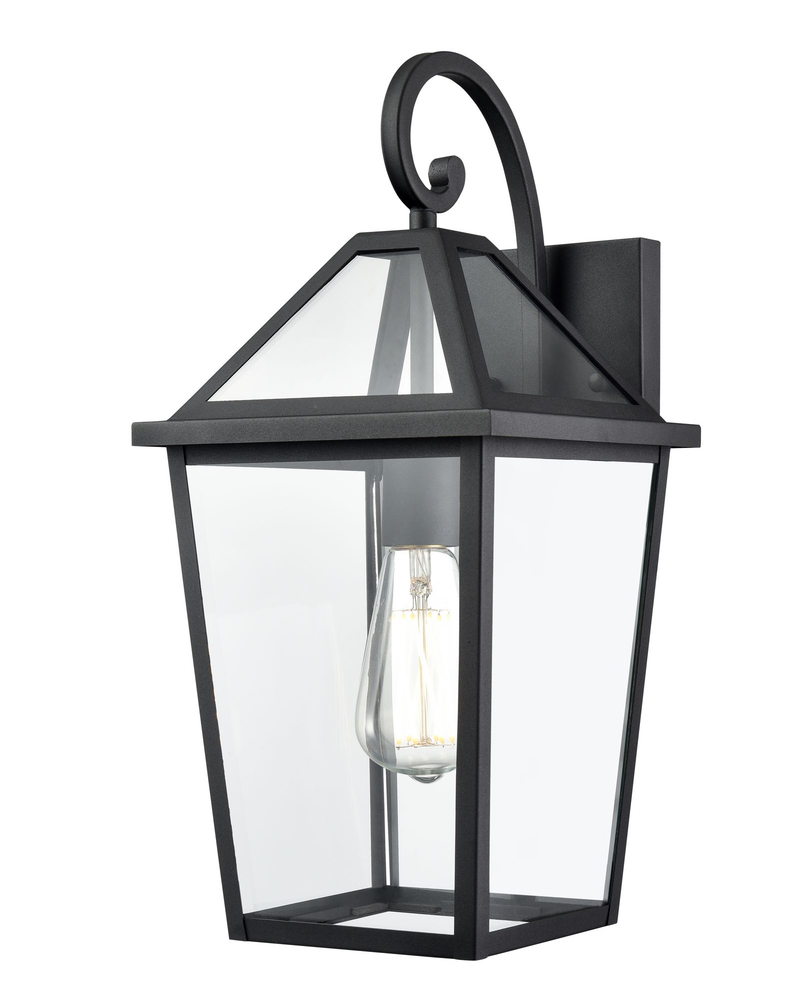 Image 2 Millennium Eston 1-Lt 17.5" Textured Black Outdoor Wall Sconce with Shade more views