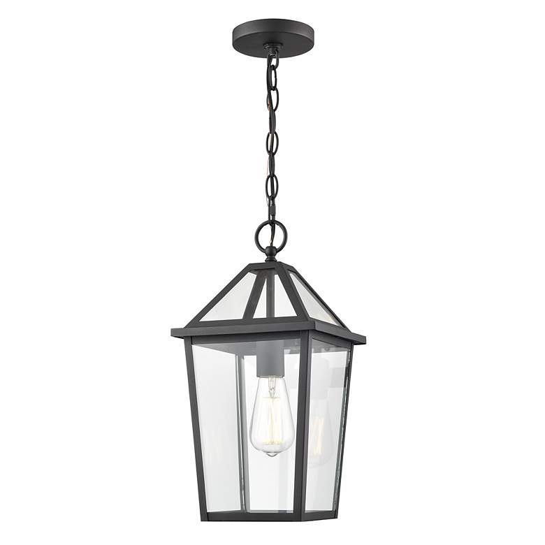 Image 2 Millennium Eston Outdoor Hanging Lantern Textured Black more views