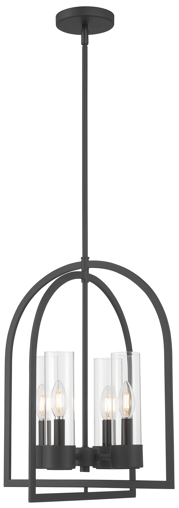 Image 3 Millennium Evandrel 4-Light 16" Matte Black Pendant with Glass Shade more views