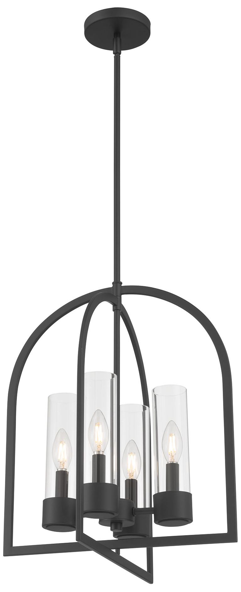 Image 4 Millennium Evandrel 4-Light 16" Matte Black Pendant with Glass Shade more views