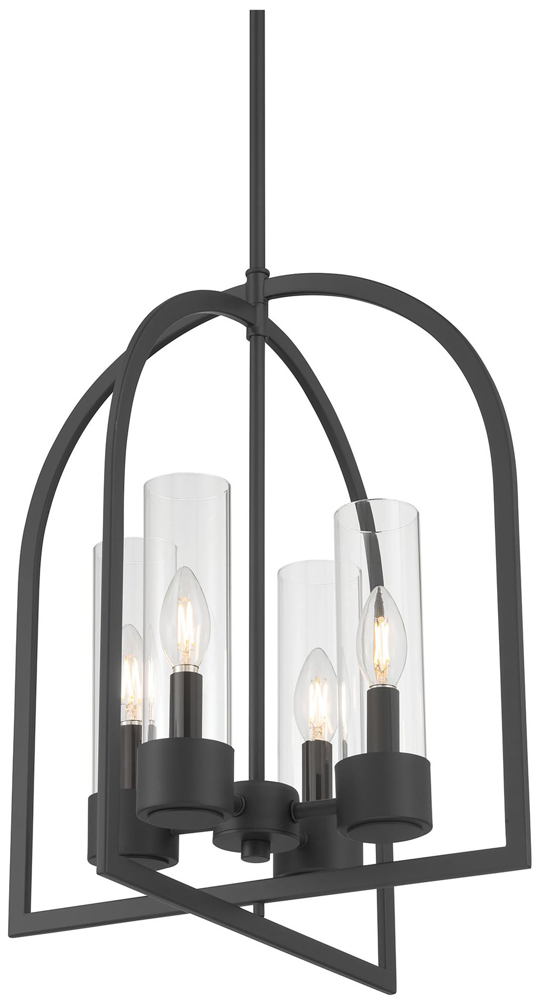 Image 5 Millennium Evandrel 4-Light 16" Matte Black Pendant with Glass Shade more views