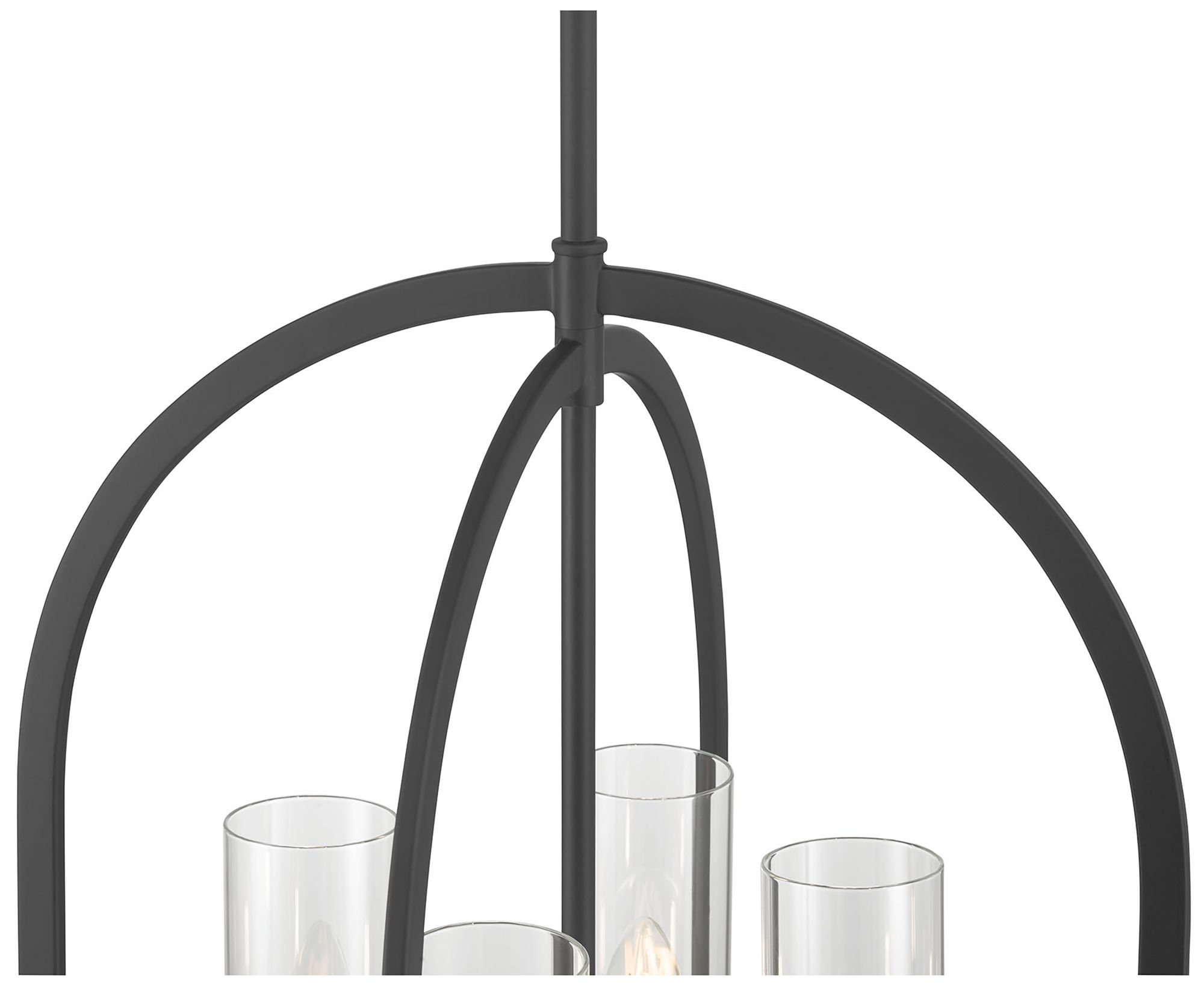 Image 6 Millennium Evandrel 4-Light 16" Matte Black Pendant with Glass Shade more views