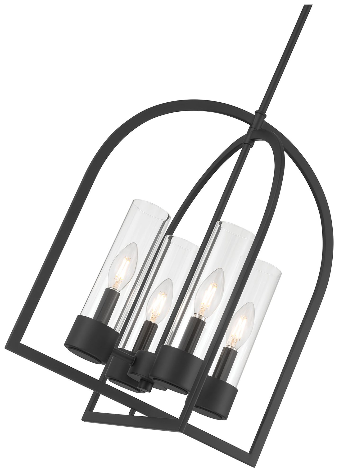 Image 7 Millennium Evandrel 4-Light 16" Matte Black Pendant with Glass Shade more views