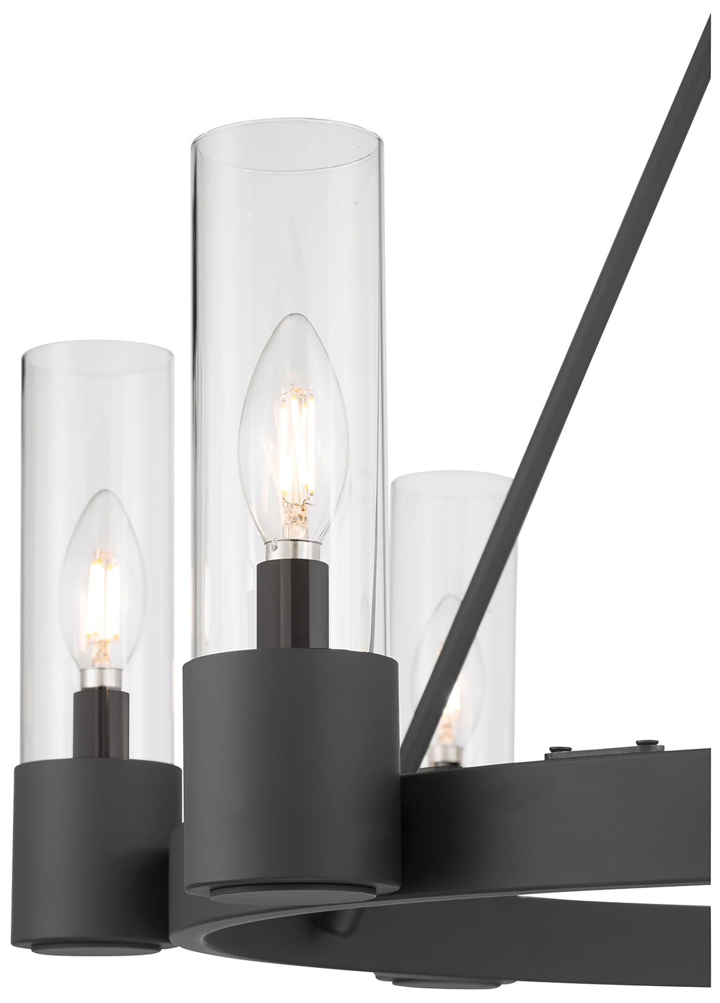 Image 6 Millennium Evandrel 8-Light 32" Matte Black Chandelier with Glass Shade more views