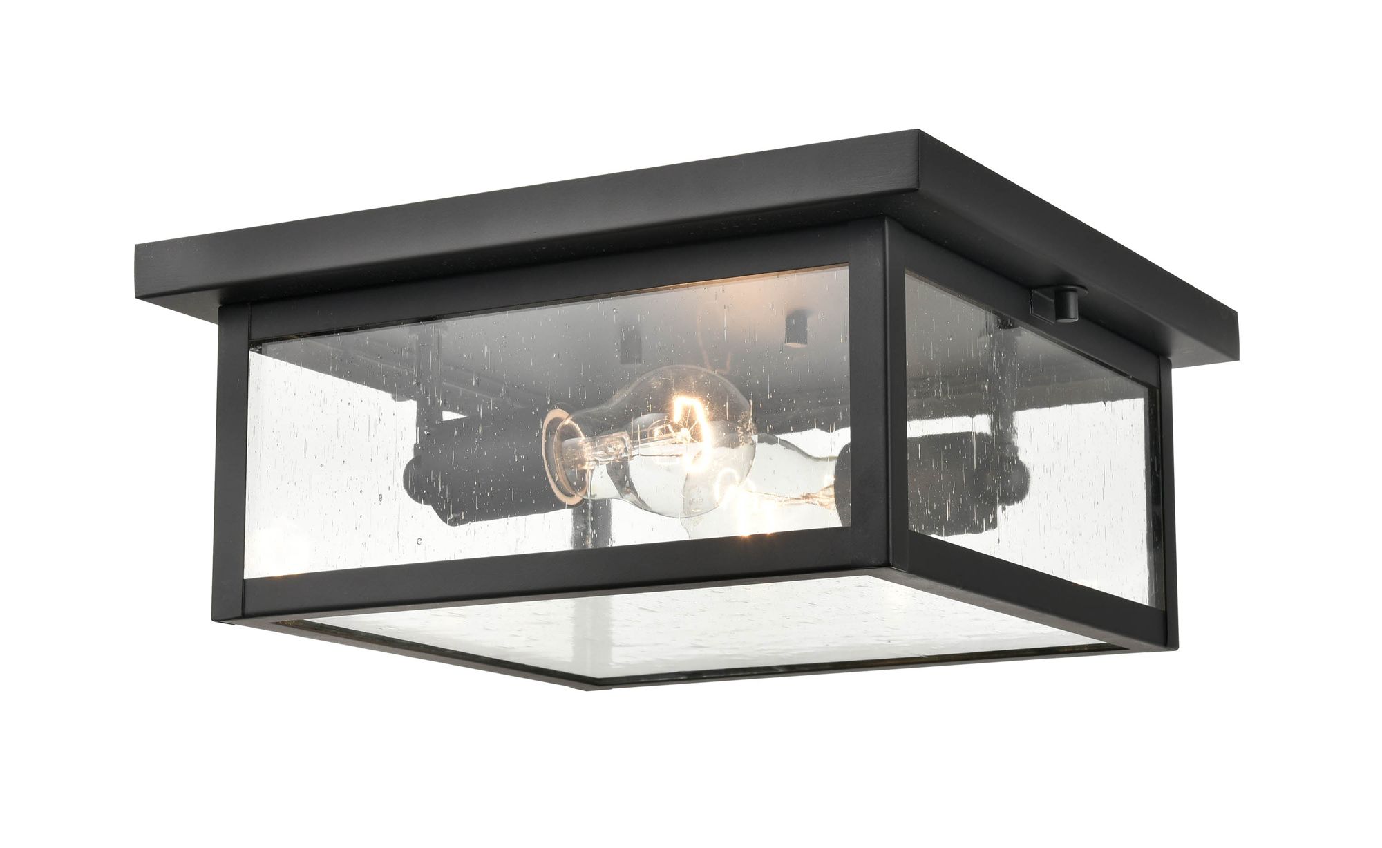 Image 3 Millennium Evanton 2-Light 5.25" Powder Coated Black Outdoor Flush Mount more views