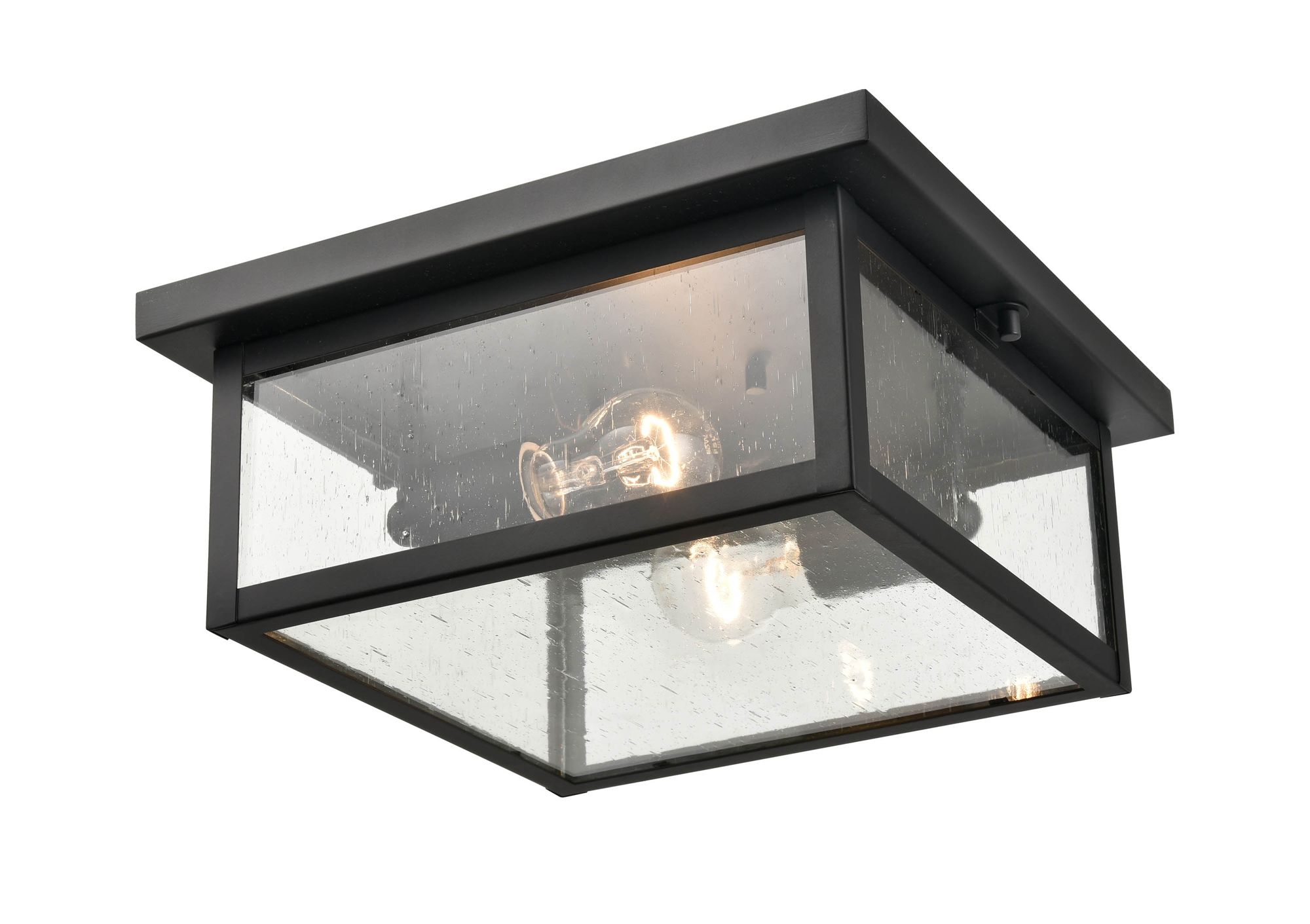 Image 4 Millennium Evanton 2-Light 5.25" Powder Coated Black Outdoor Flush Mount more views