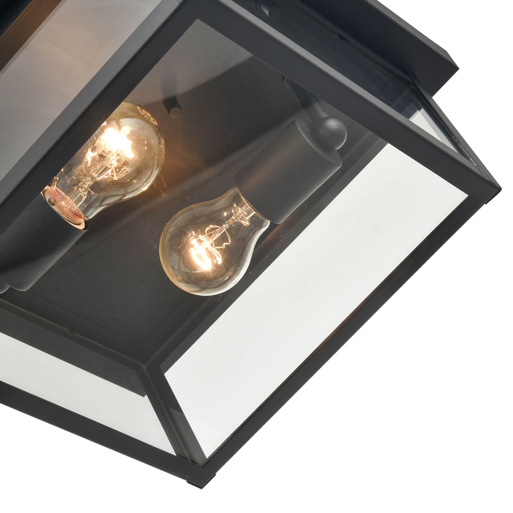 Image 2 Millennium Evanton 2-Light 5.25" Powder Coated Black Outdoor Flush Mount more views