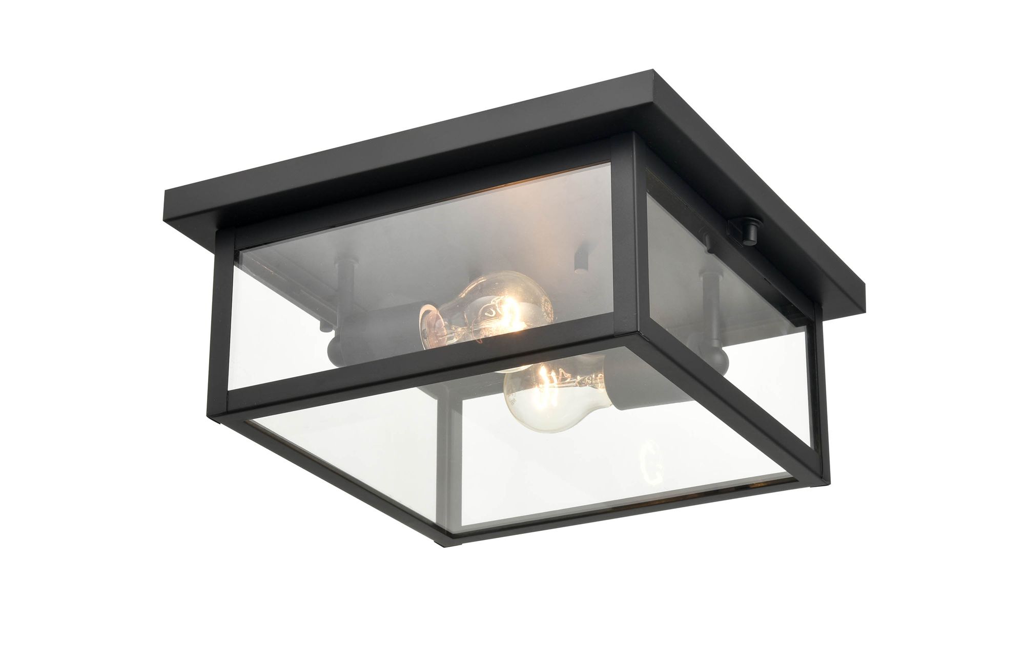 Image 3 Millennium Evanton 2-Light 5.25" Powder Coated Black Outdoor Flush Mount more views