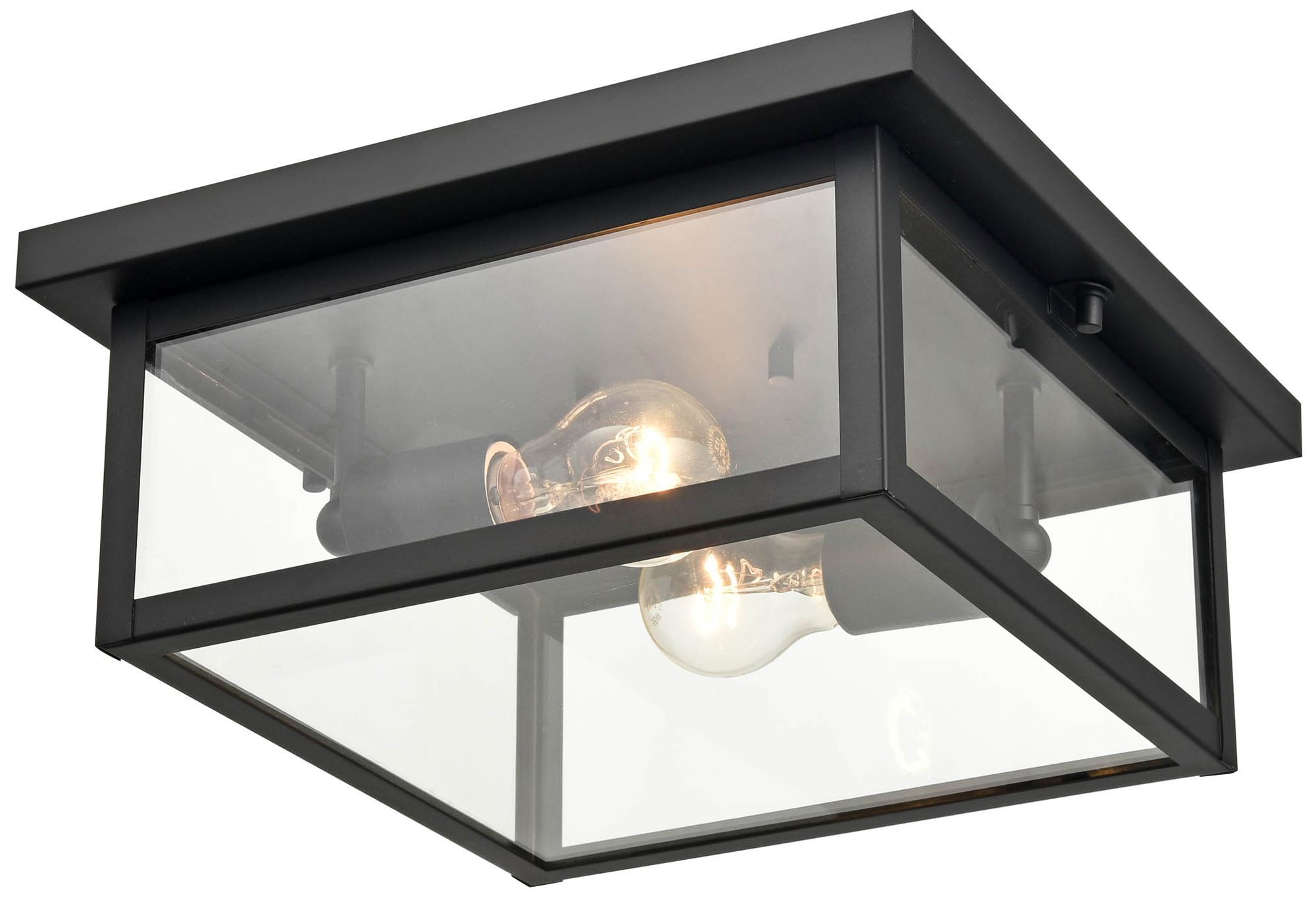 Image 4 Millennium Evanton 2-Light 5.25" Powder Coated Black Outdoor Flush Mount more views