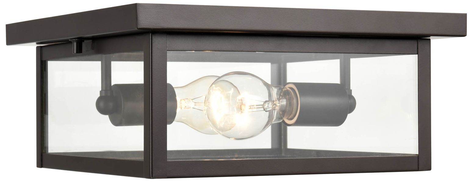 Millennium Evanton 2-Light 5.25" Powder Coated Bronze Outdoor Flush Mount