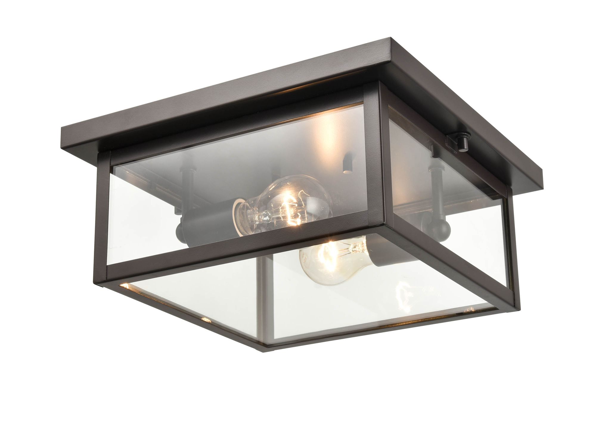 Image 3 Millennium Evanton 2-Light 5.25" Powder Coated Bronze Outdoor Flush Mount more views