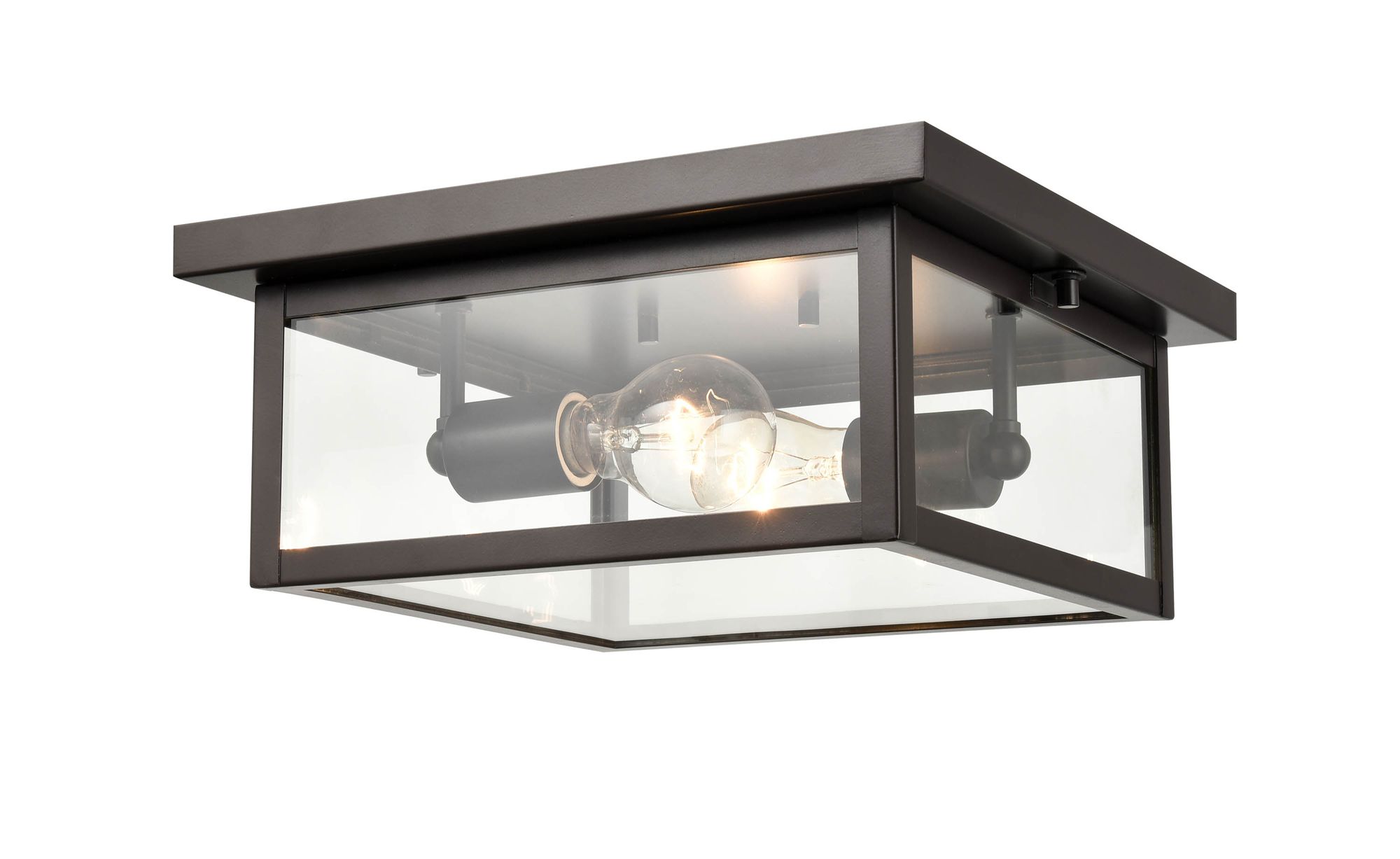 Image 4 Millennium Evanton 2-Light 5.25" Powder Coated Bronze Outdoor Flush Mount more views