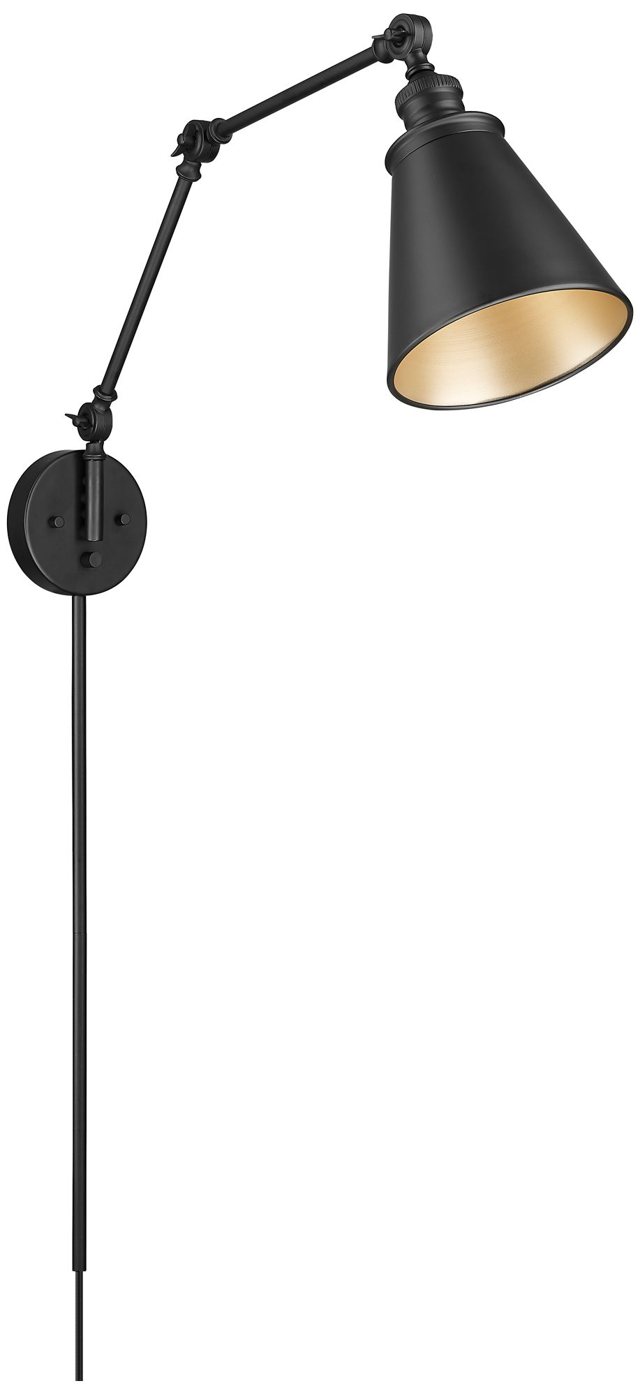 Image 2 Millennium Evonne 1-Light 7.25" Matte Black Swing Arm Sconce with Shade