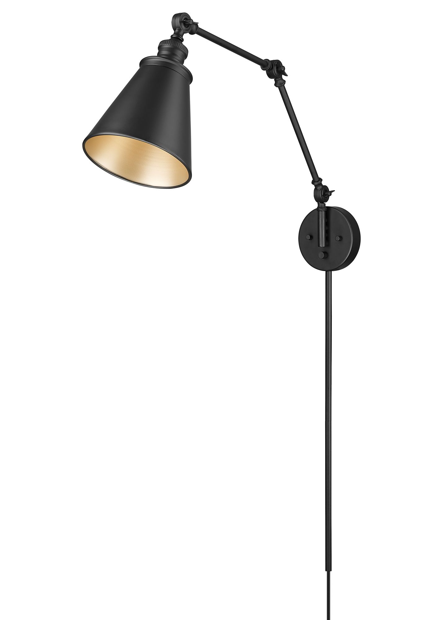Image 3 Millennium Evonne 1-Light 7.25" Matte Black Swing Arm Sconce with Shade more views