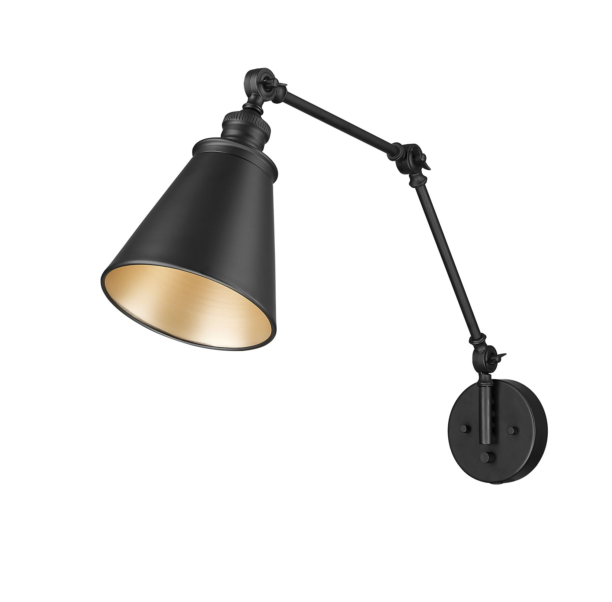 Image 7 Millennium Evonne 1-Light 7.25" Matte Black Swing Arm Sconce with Shade more views