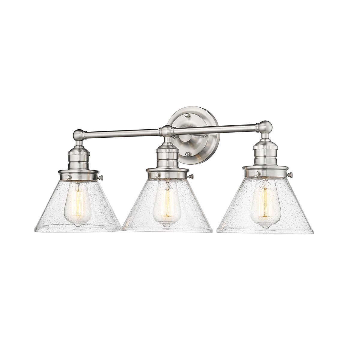 Thumbnail2 of Millennium Eyden 3-Light 25.88" Brushed Nickel Vanity Light with Shade more views
