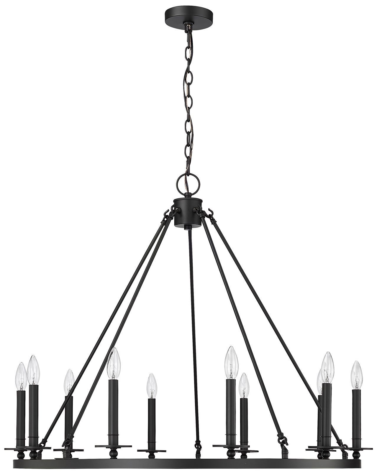 Millennium Florence 10-Light 36" Matte Black Chandelier