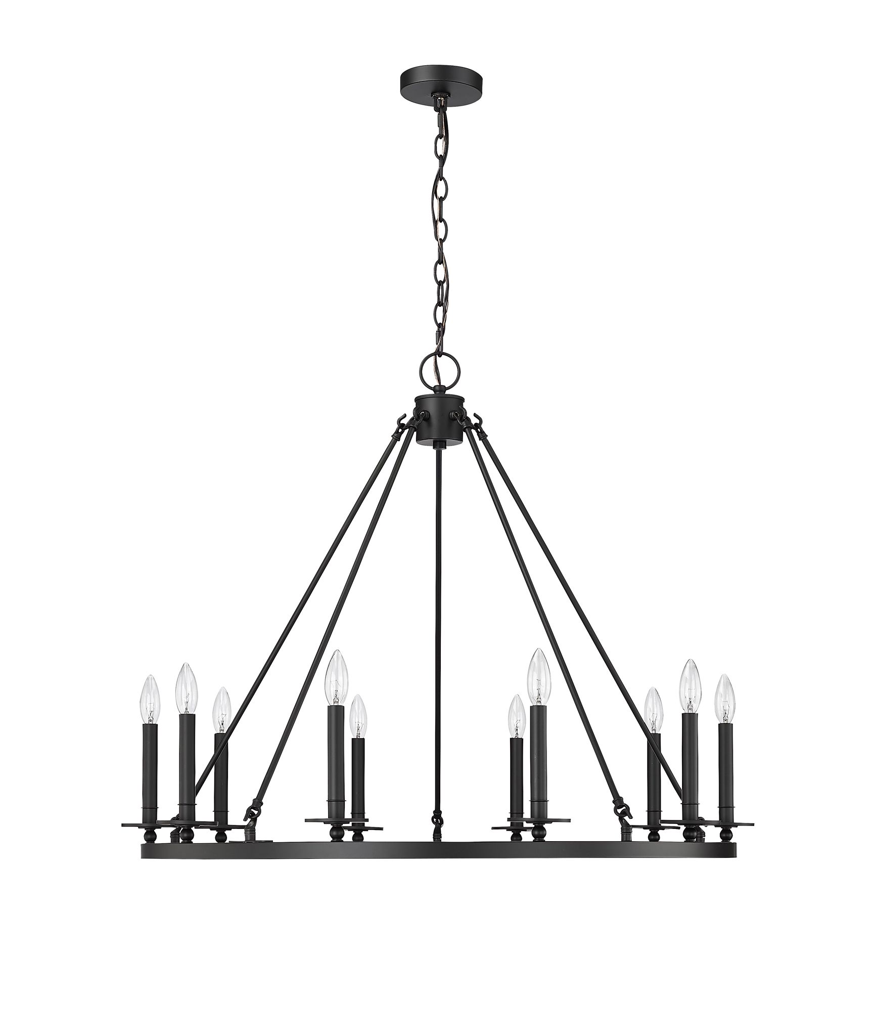 Image 2 Millennium Florence 10-Light 36" Matte Black Chandelier more views