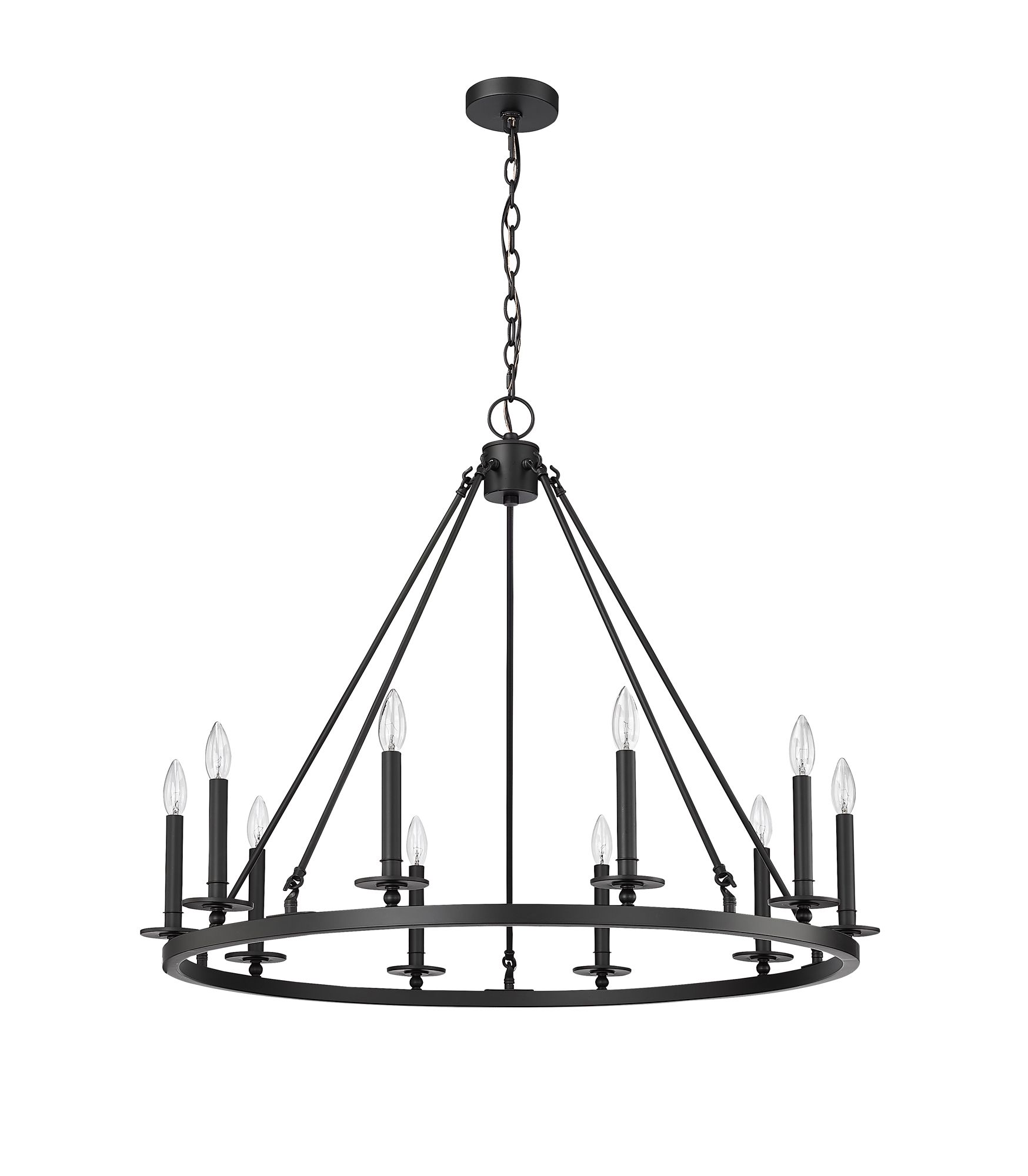 Image 3 Millennium Florence 10-Light 36" Matte Black Chandelier more views