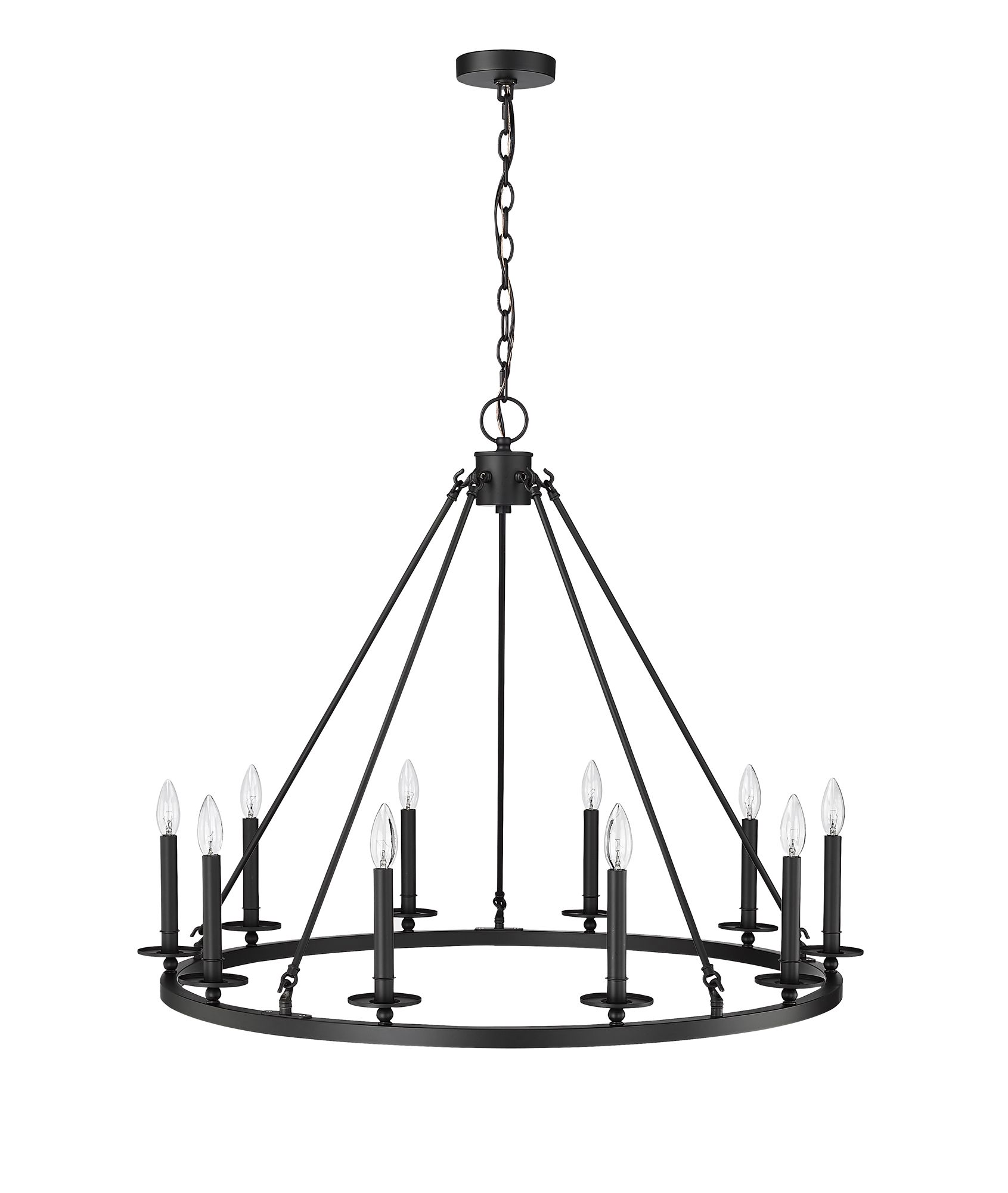 Image 4 Millennium Florence 10-Light 36" Matte Black Chandelier more views
