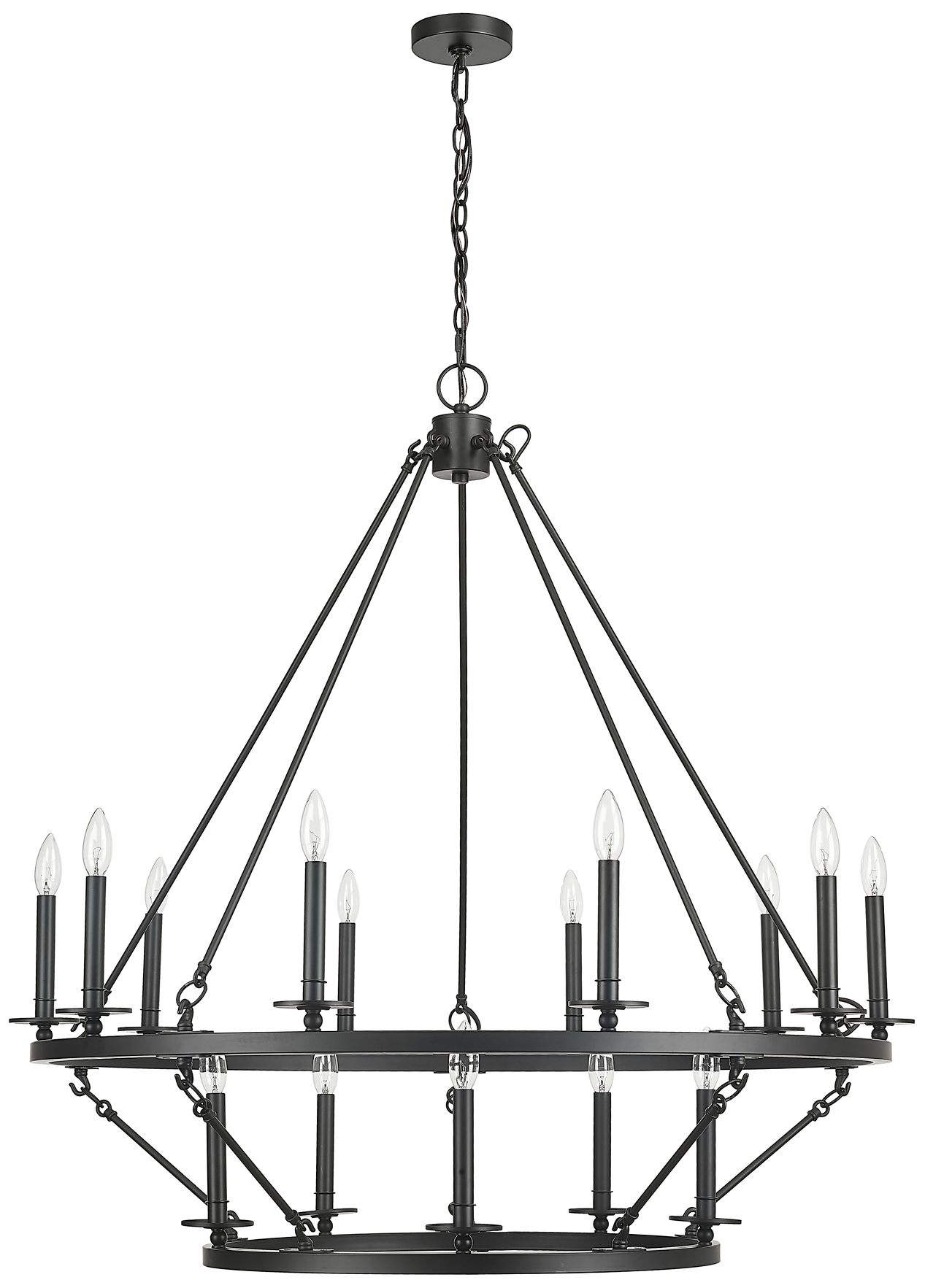 Millennium Florence 15-Light 41.75" Matte Black Chandelier