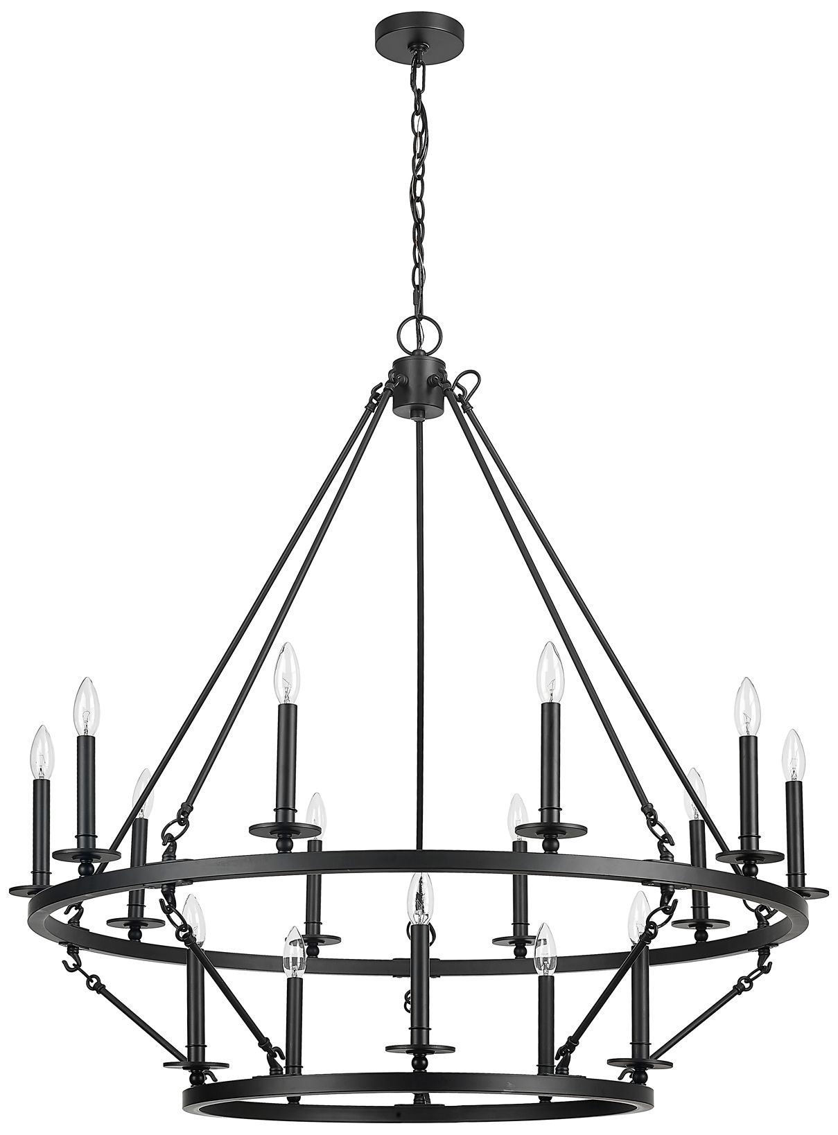 Image 2 Millennium Florence 15-Light 41.75" Matte Black Chandelier more views