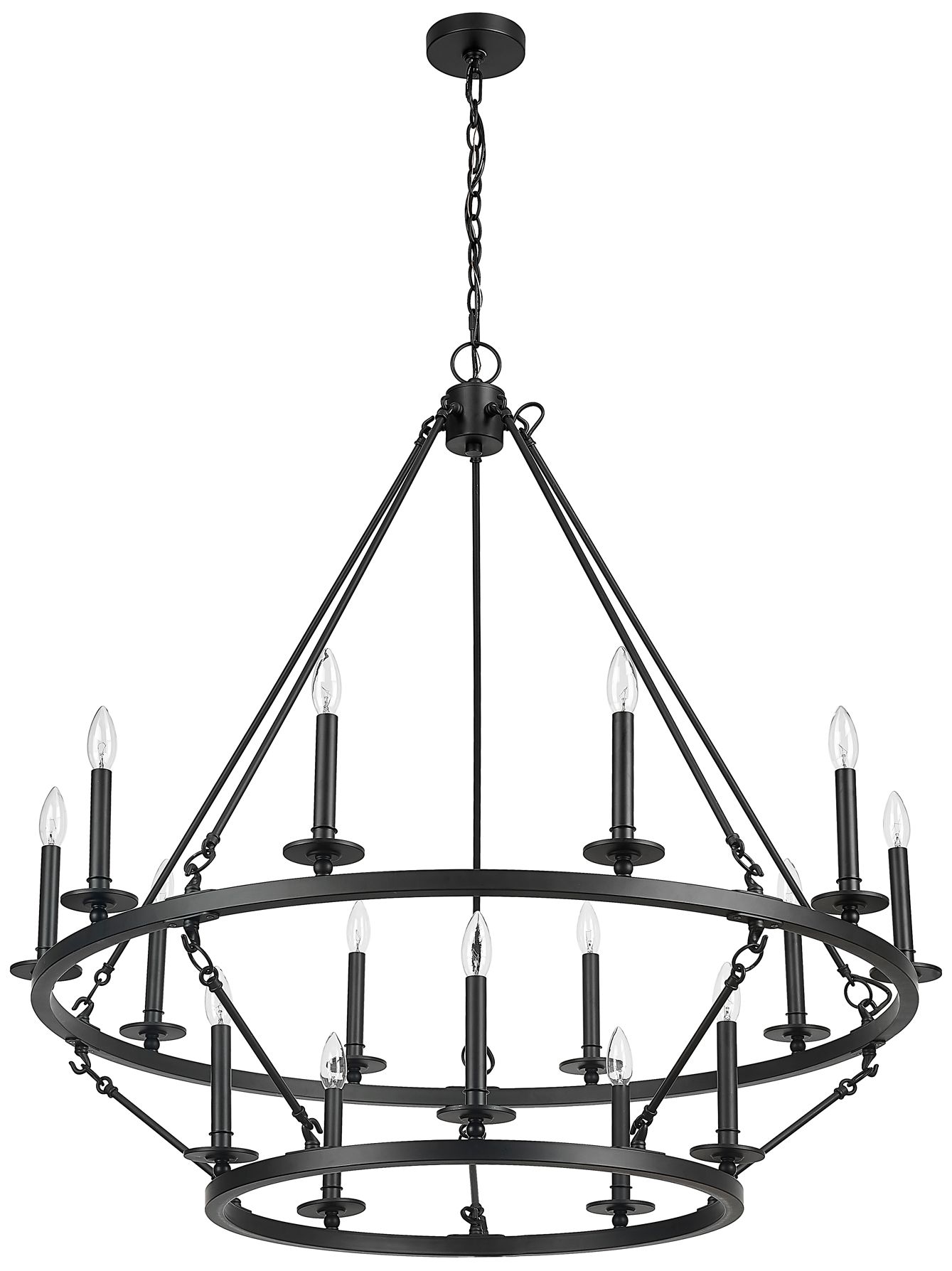 Image 3 Millennium Florence 15-Light 41.75" Matte Black Chandelier more views