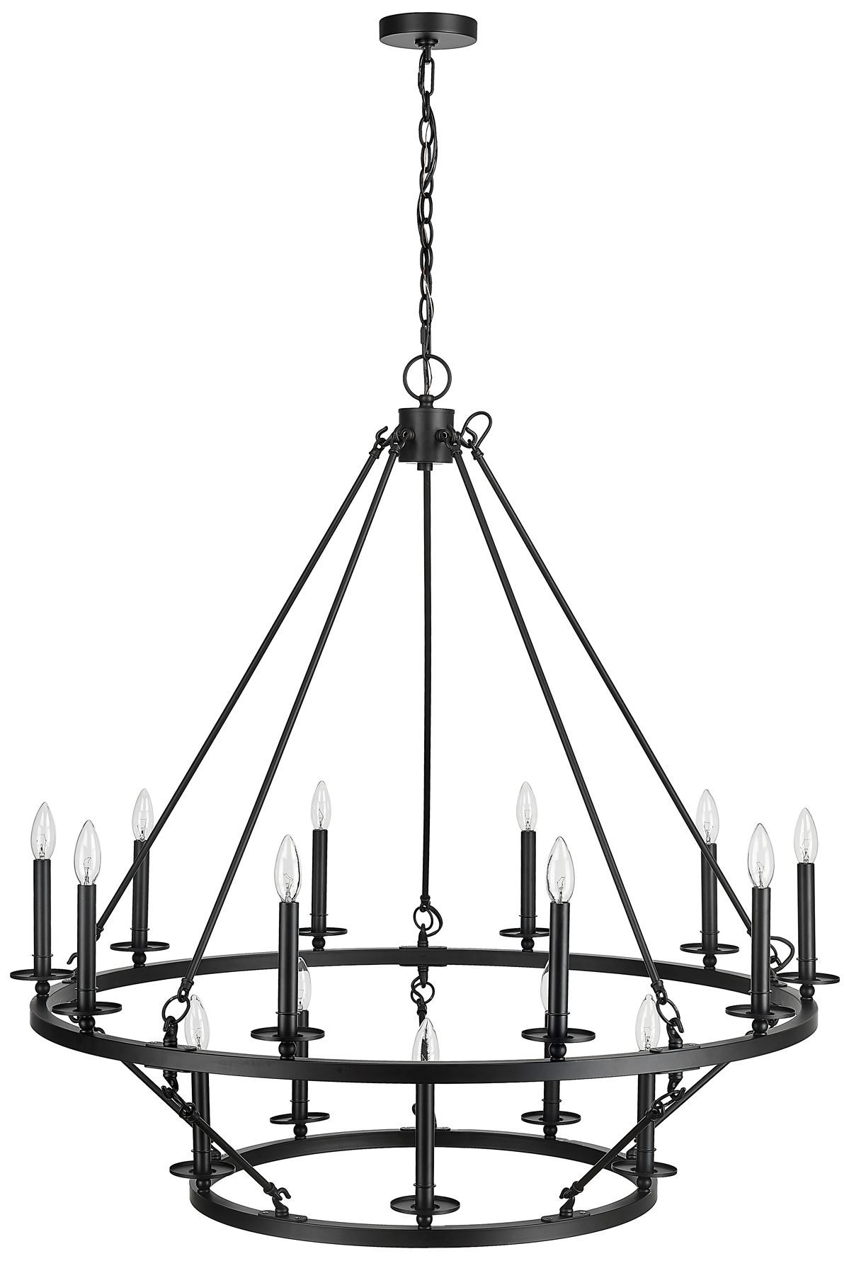 Image 4 Millennium Florence 15-Light 41.75" Matte Black Chandelier more views