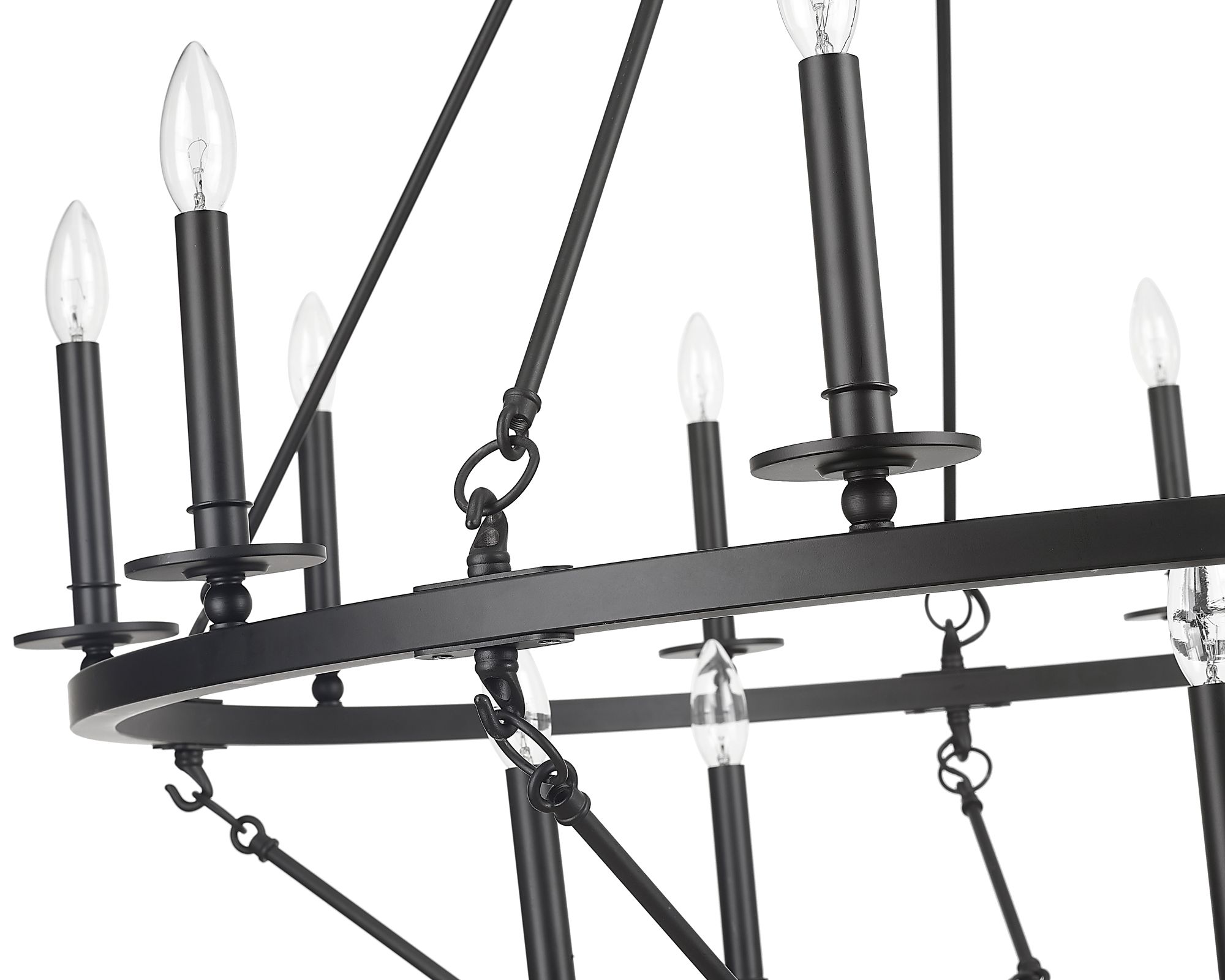 Image 6 Millennium Florence 15-Light 41.75" Matte Black Chandelier more views
