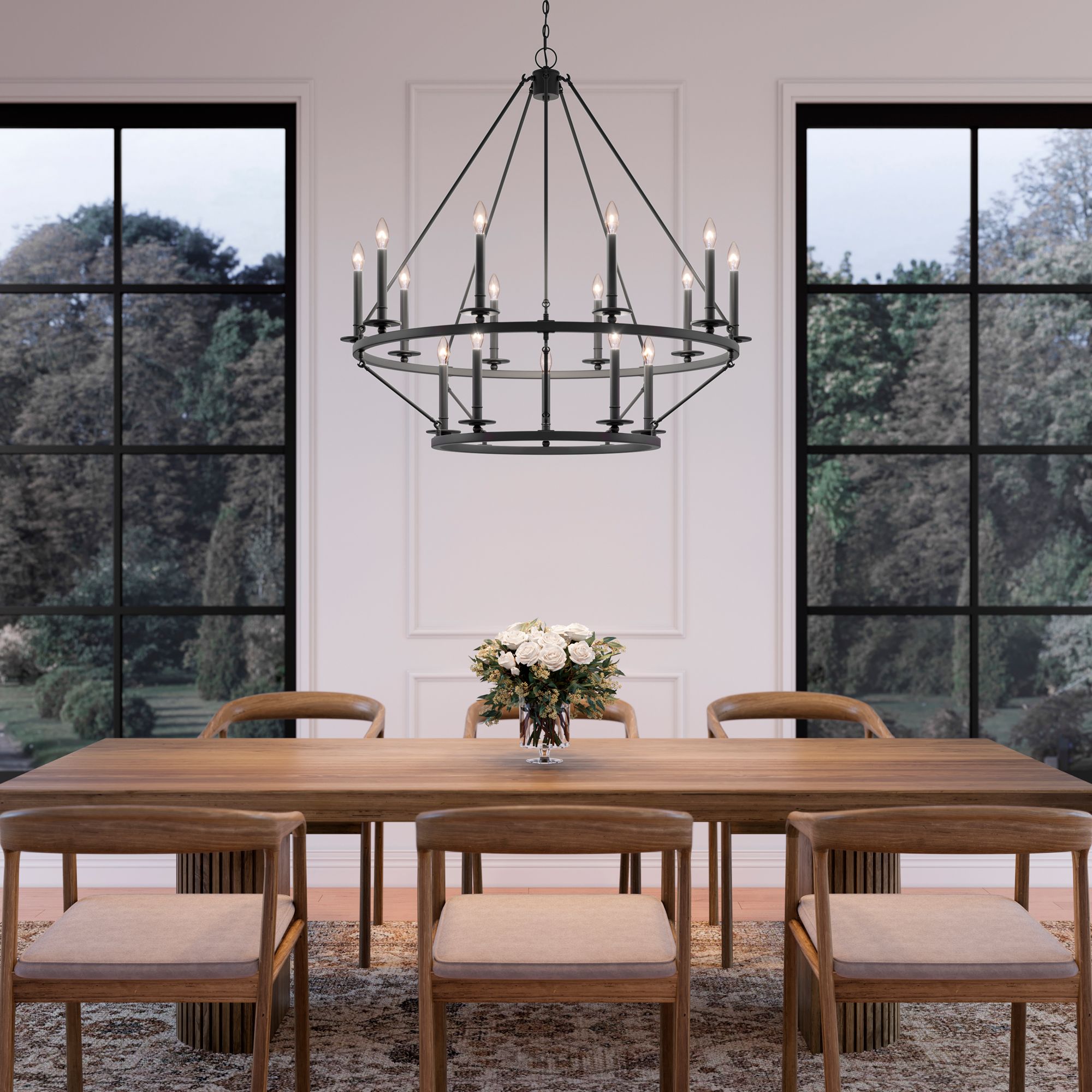 Image 7 Millennium Florence 15-Light 41.75" Matte Black Chandelier more views